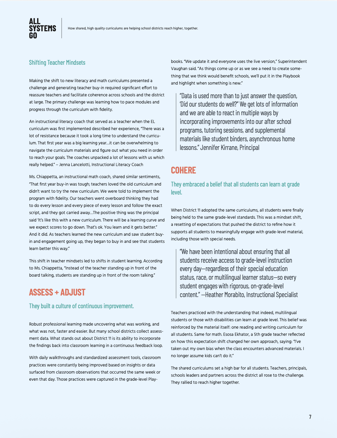 Case Study page titled "Looking Ahead" with an image of people of all ages and backgrounds carrying and climbing on multicolored boxes