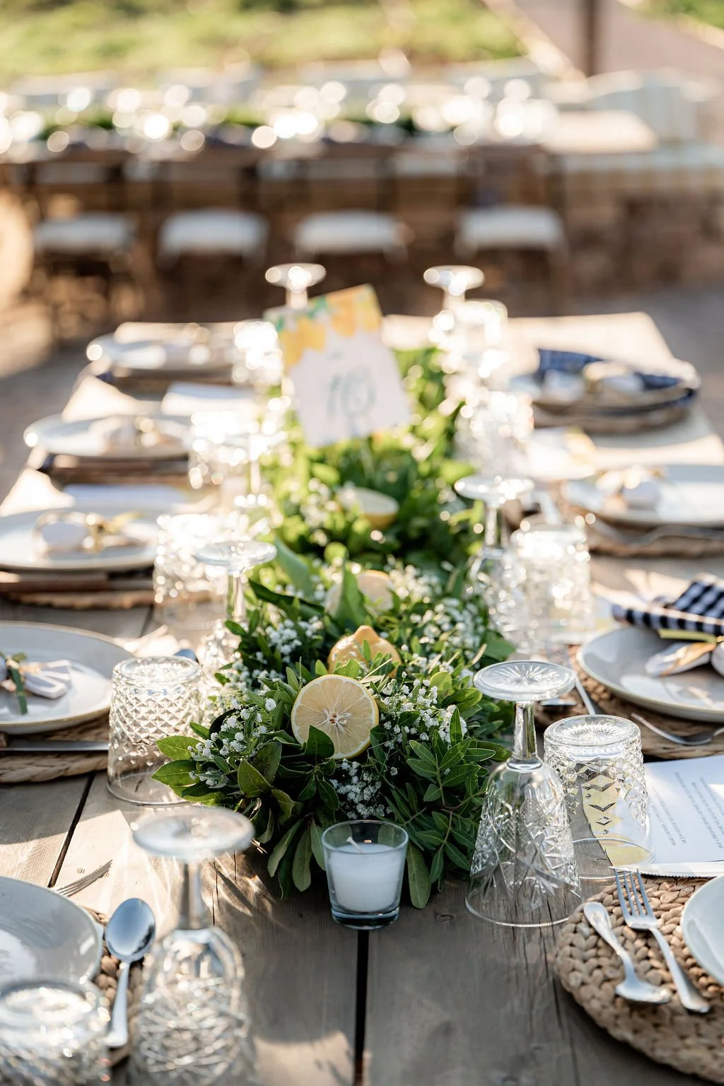 Mediterranean table styling for private event Athens NYRA