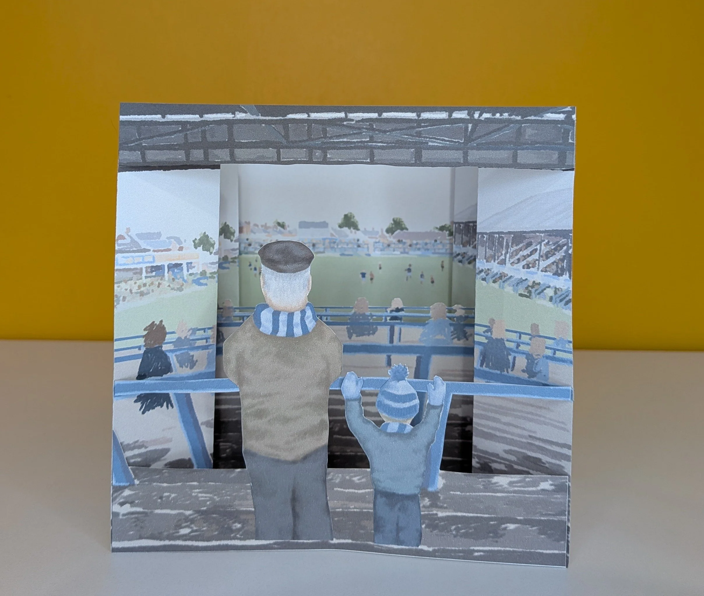 A tunnel book based on many memories of children watching the Spireites (Chesterfield Football Club) with their parents or grandparents.