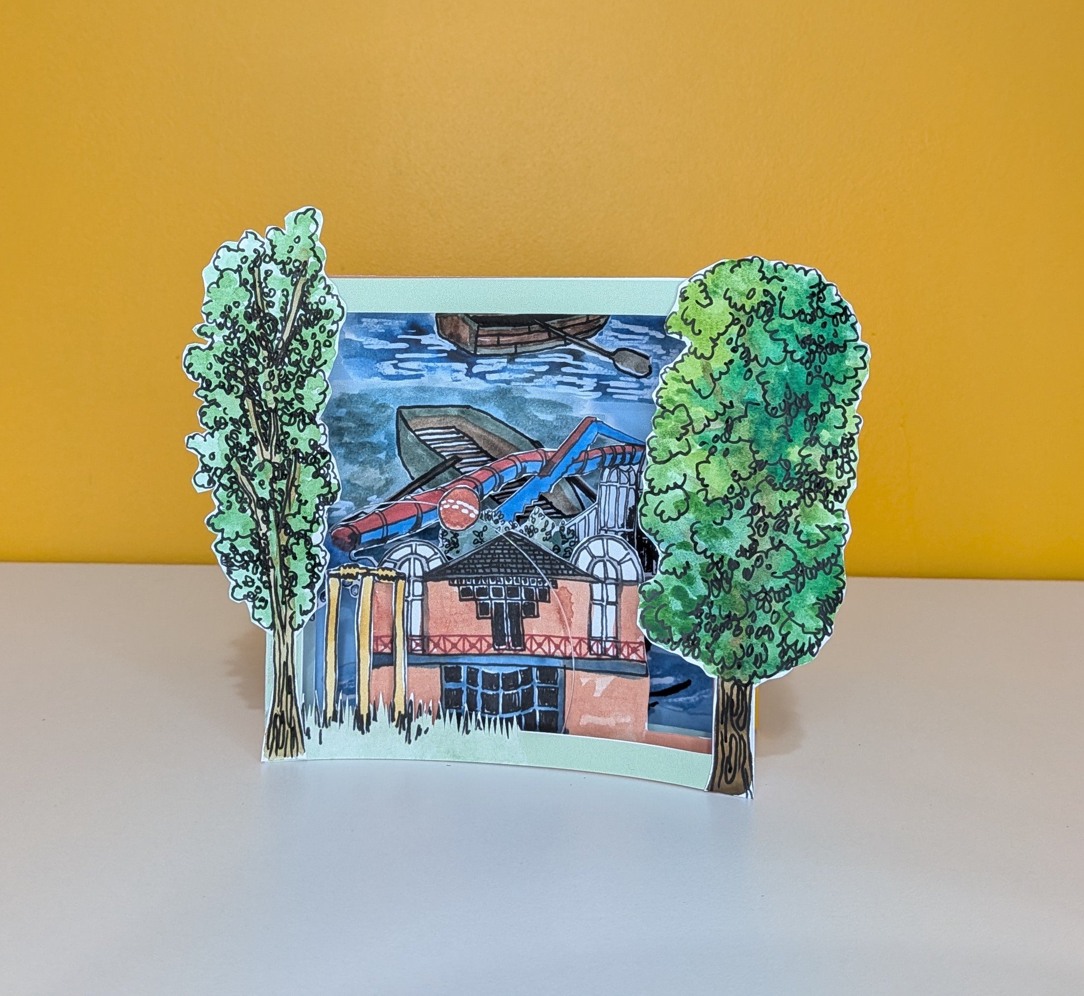 Tunnel book based on memories of Queen's Park in Chesterfield.