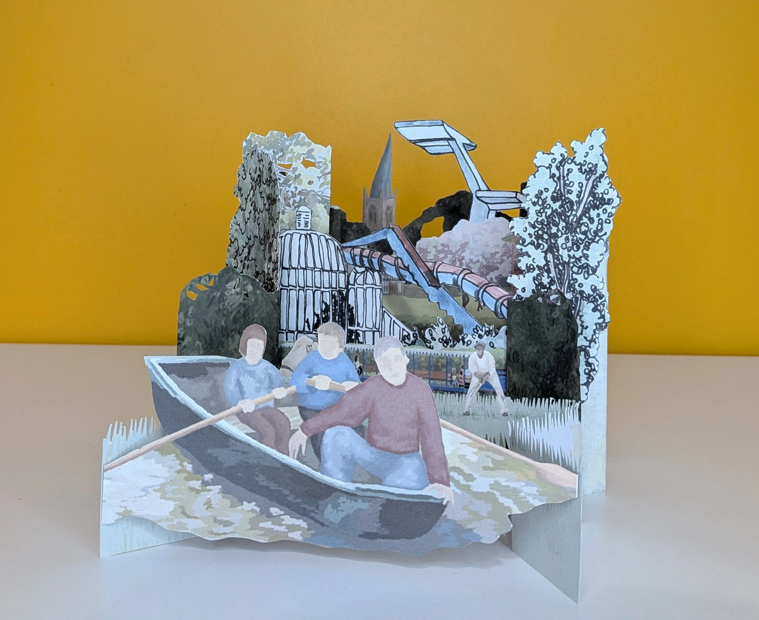 A tunnel book combining memories from Queen's Park in Chesterfield.