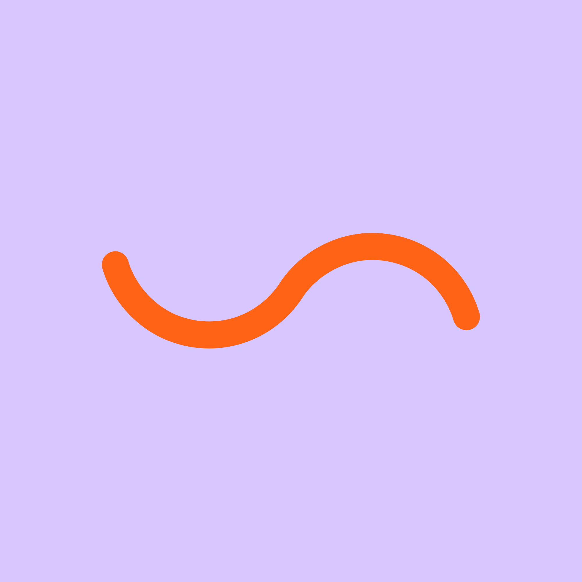 A purple background with a thin orange curved line at the bottom.