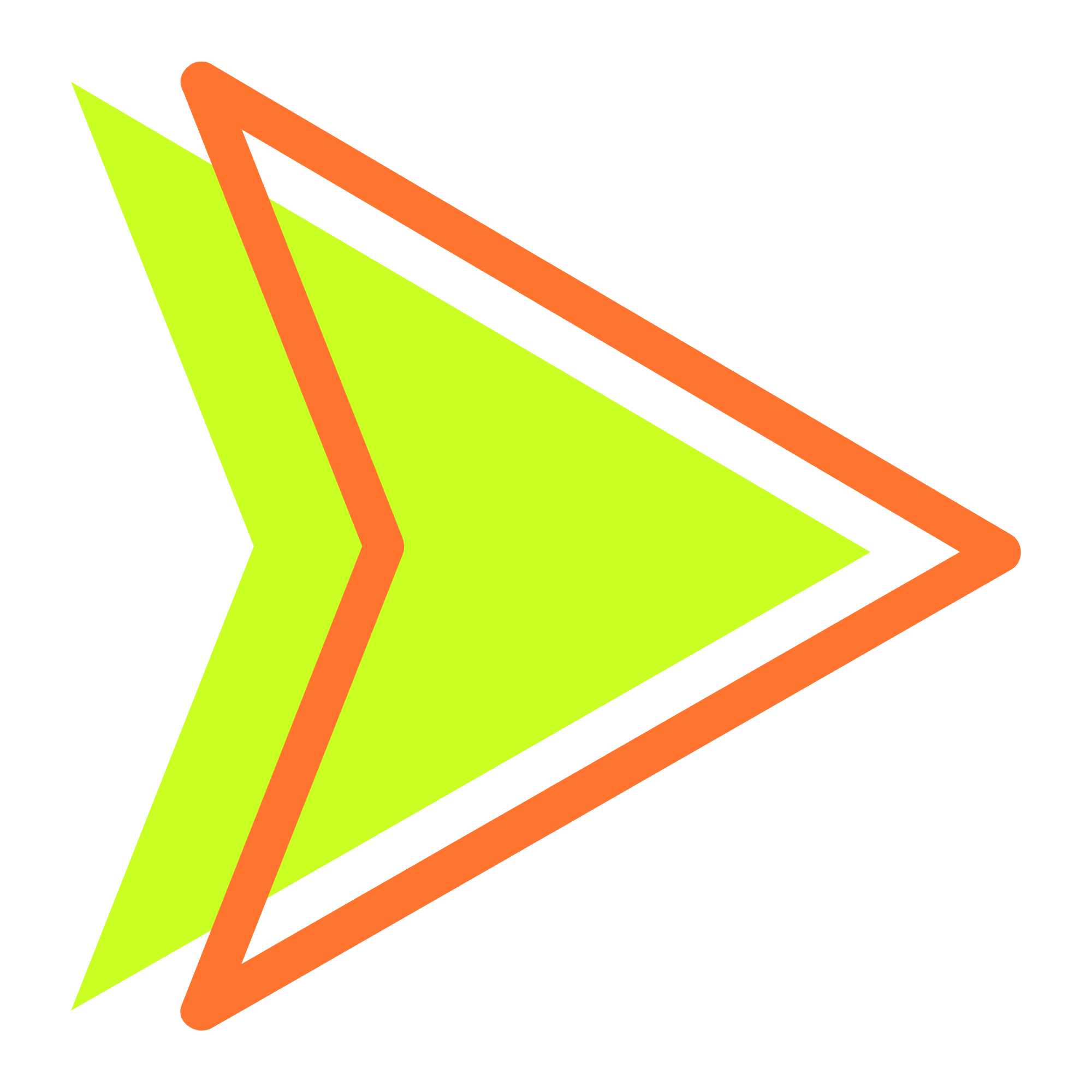 Bright neon green and orange arrows on black background