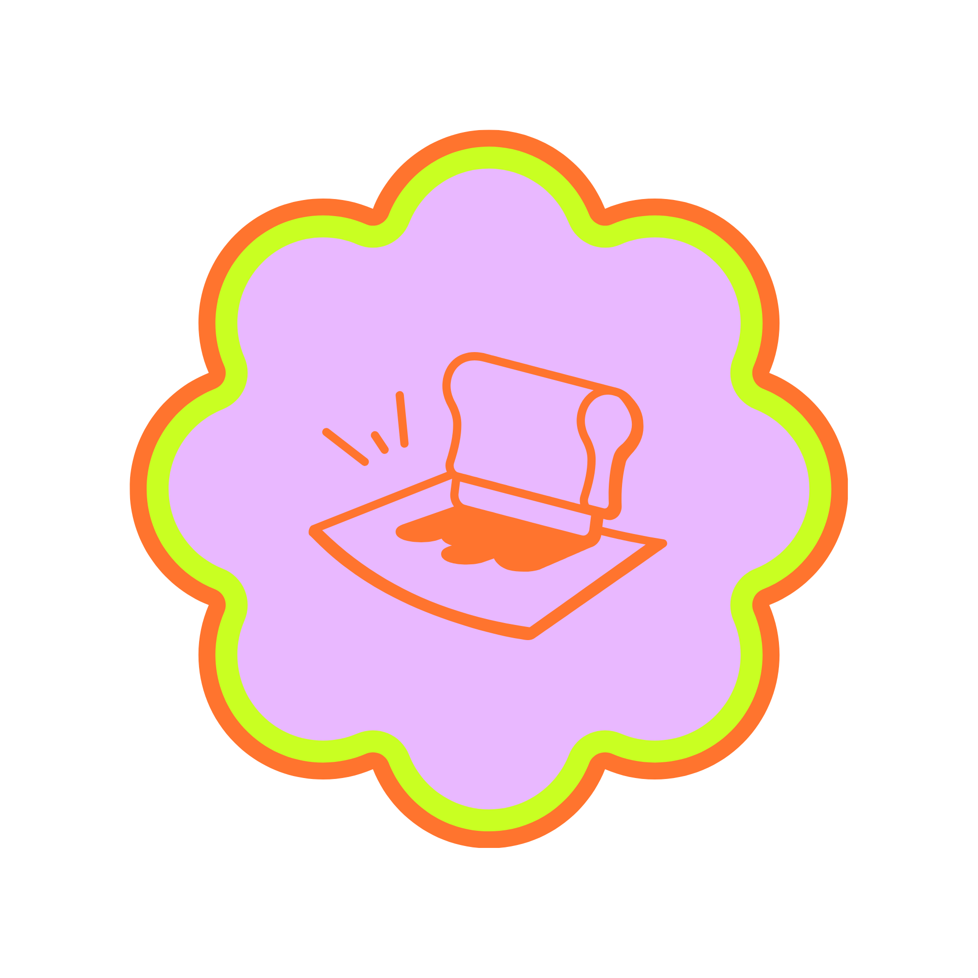 Colorful illustration of a person with curly hair wearing glasses, reading a book.