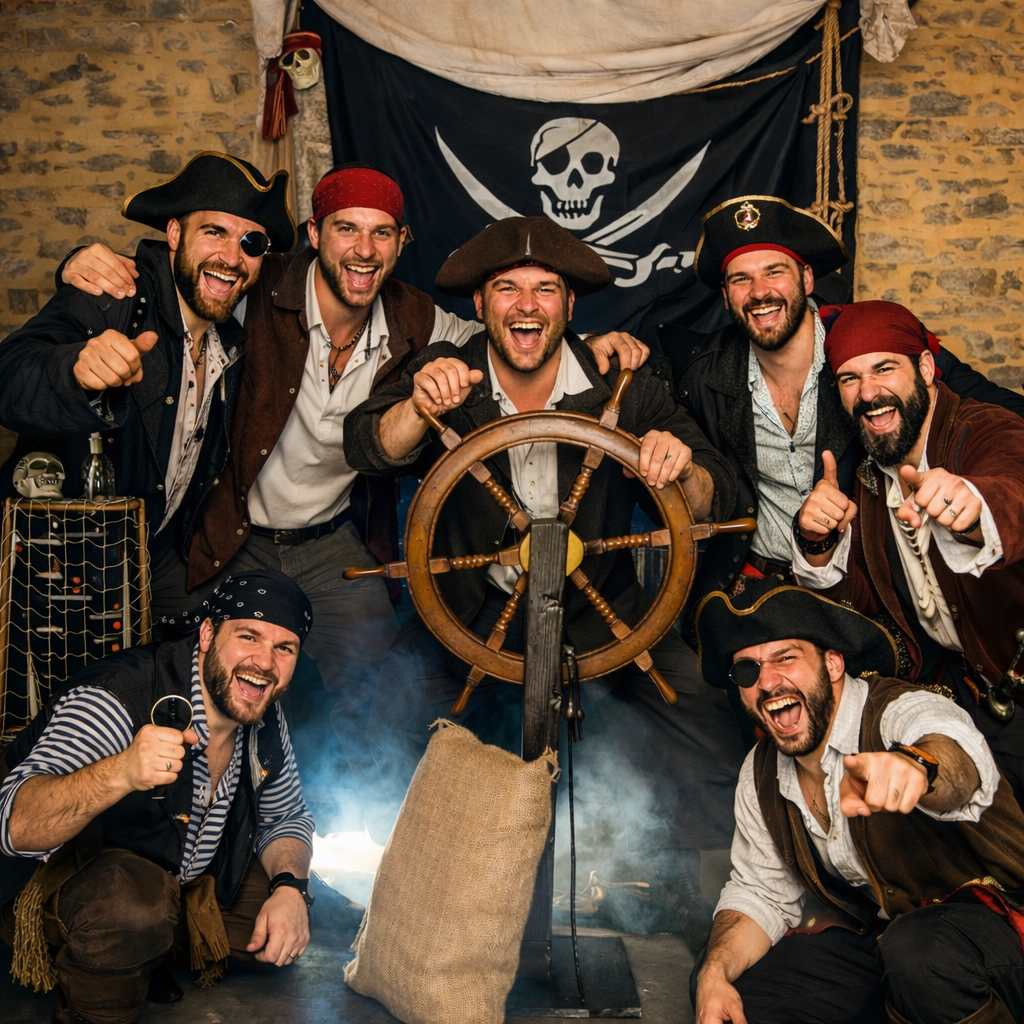 Location décor pirate pour EVG à Nantes – soirée immersive avec décor thématique