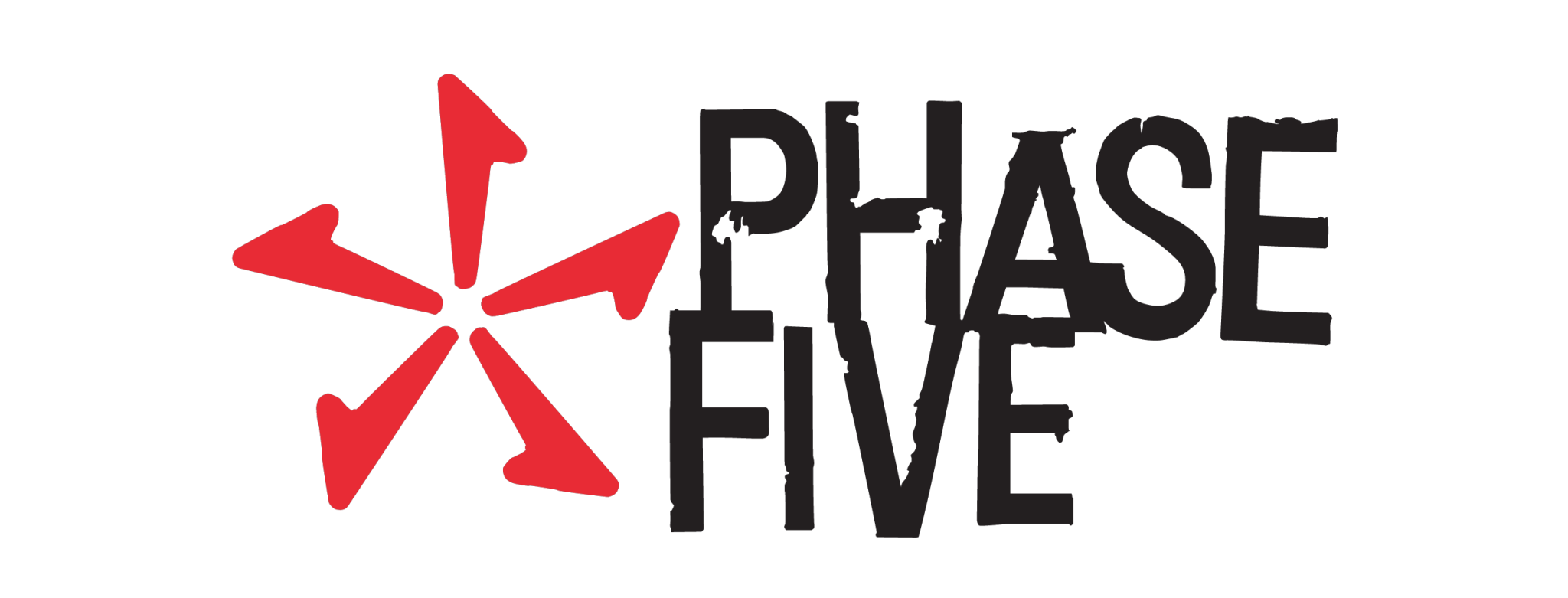 Red star with five arrows pointing outward and the text 'Phase Five' next to it.
