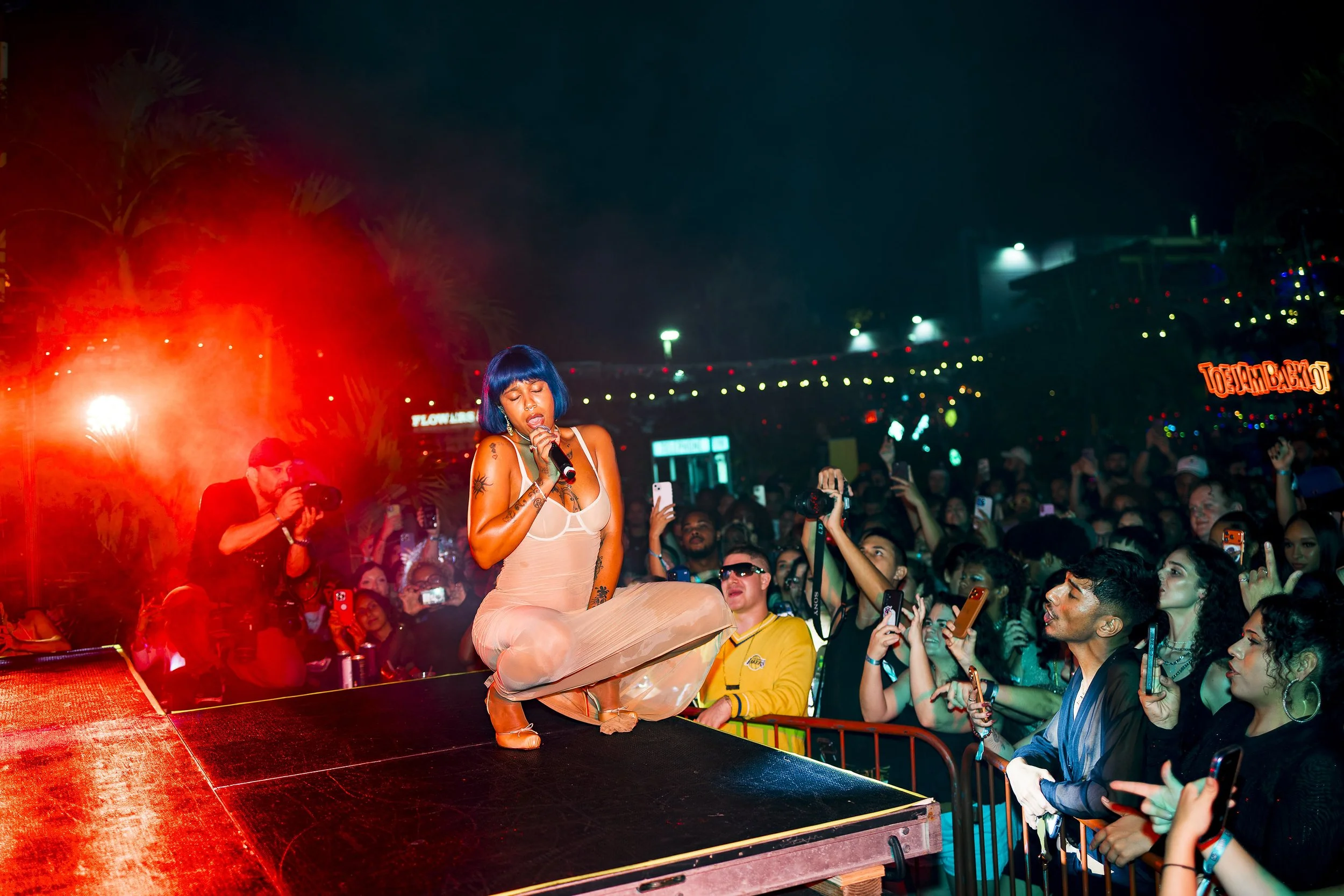 Tokischa Sol at the Art Basel Weedmaps party in Miami Florida, 2025