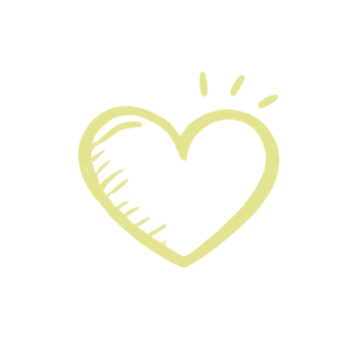 A hand-drawn sketch of a heart with three small lines above it, on a black background.