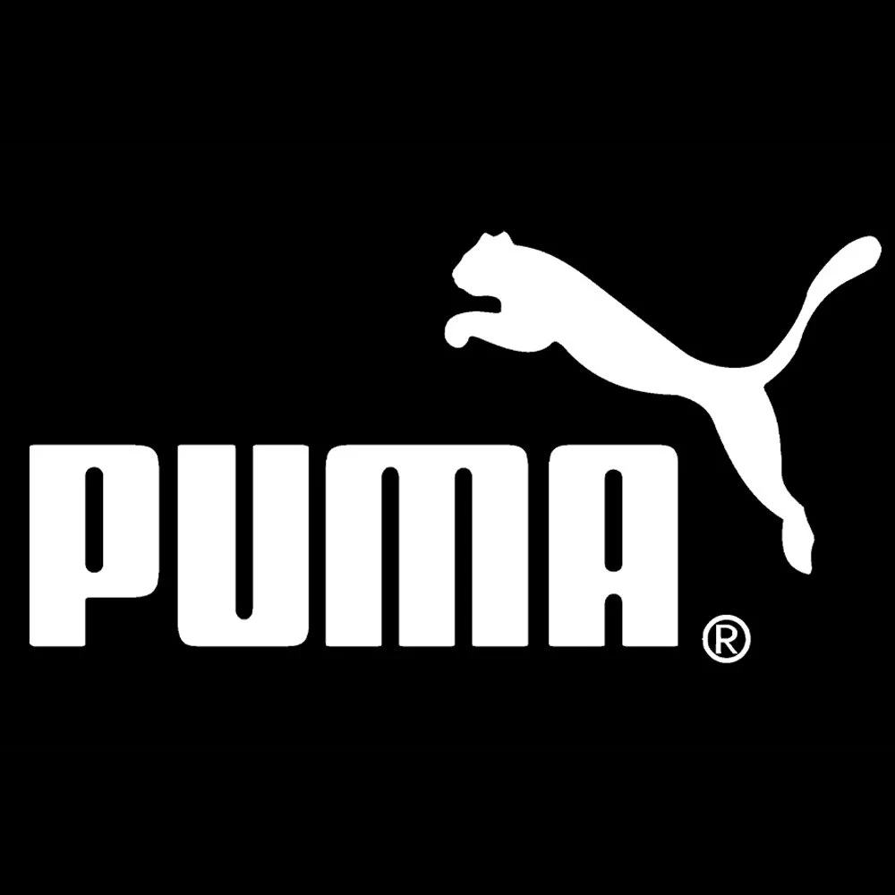 Black background with a white puma logo and the word 'PUMA' in bold letters beneath the puma graphic.