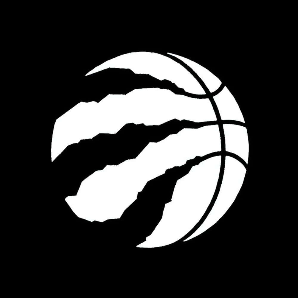 The Toronto Raptors black and white logo featuring a basketball with claw marks.