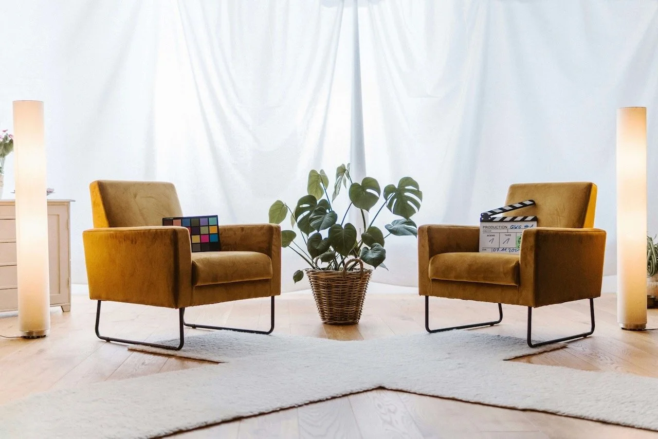 Two chairs for therapy conversation