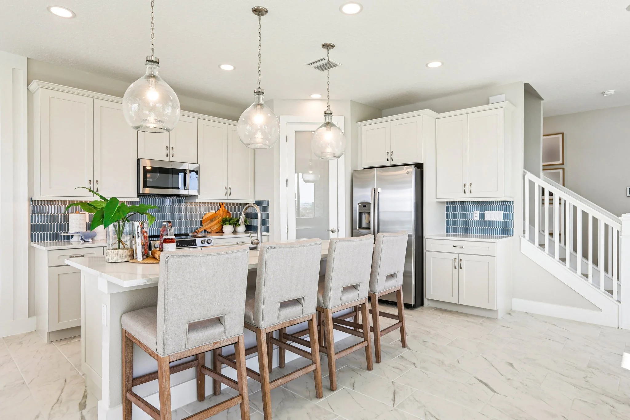 The Kitchen of  DRB Homes Bimini Model at Isla Mirada in San Antonio, FL.