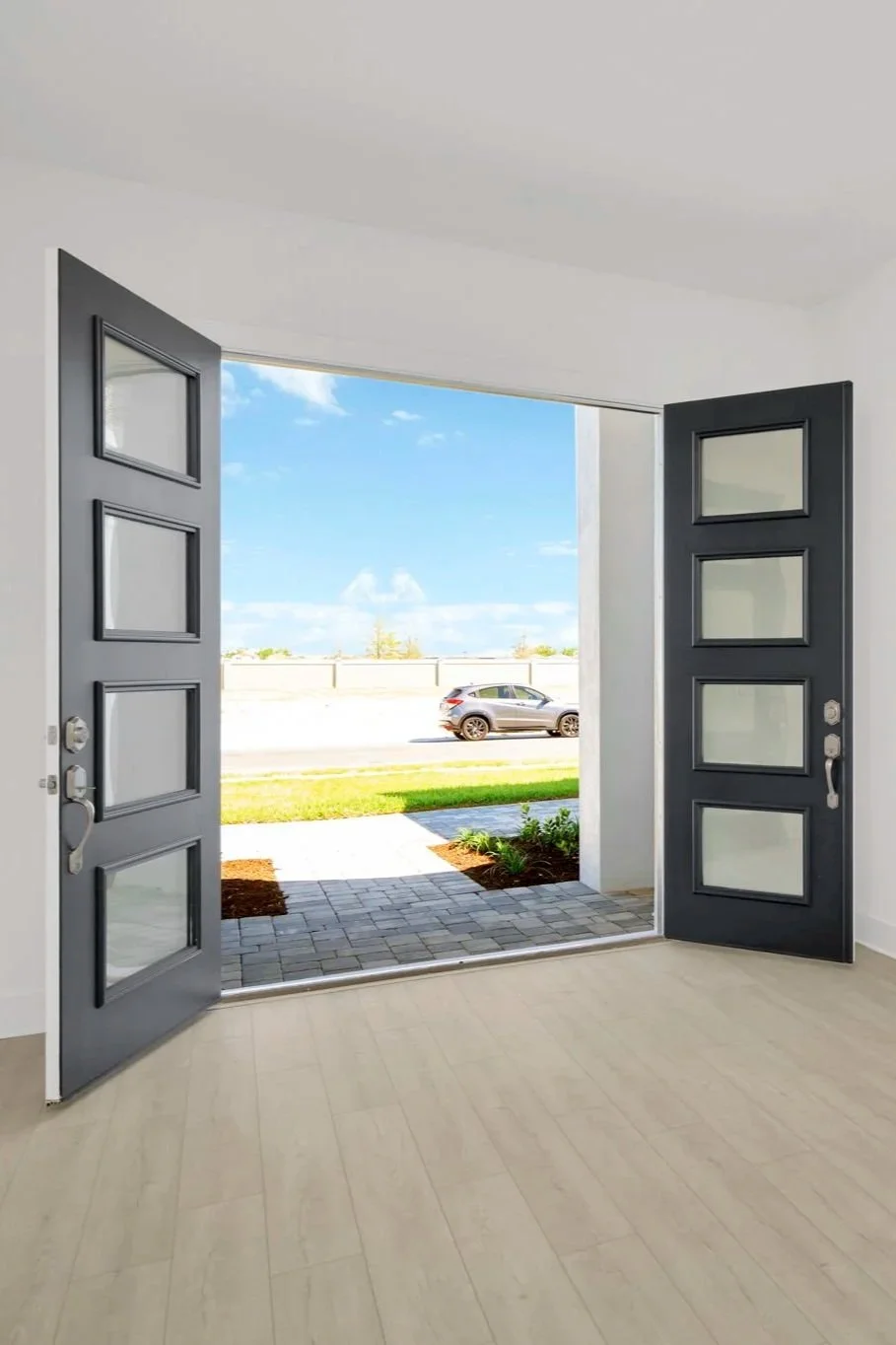 The Front Door of a DRB Homes Quick Move-In Home at Biscayne Landing at Seaire in Parrish, FL.