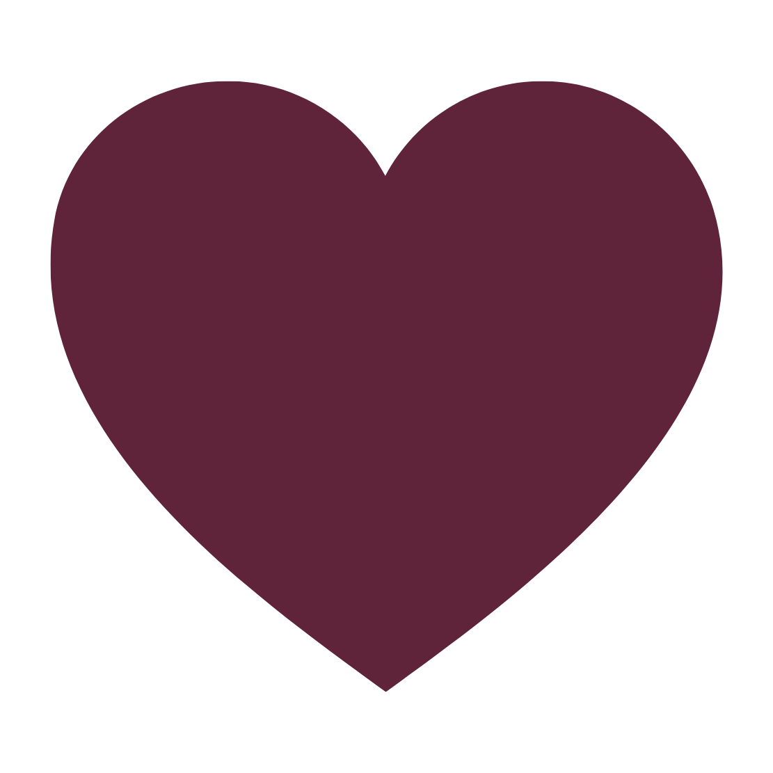 A large, solid dark purple heart shape on a black background.