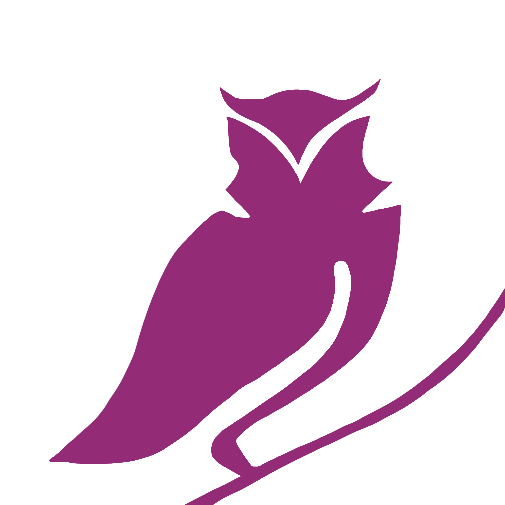 Stylized purple tulip with black outline on a transparent background.