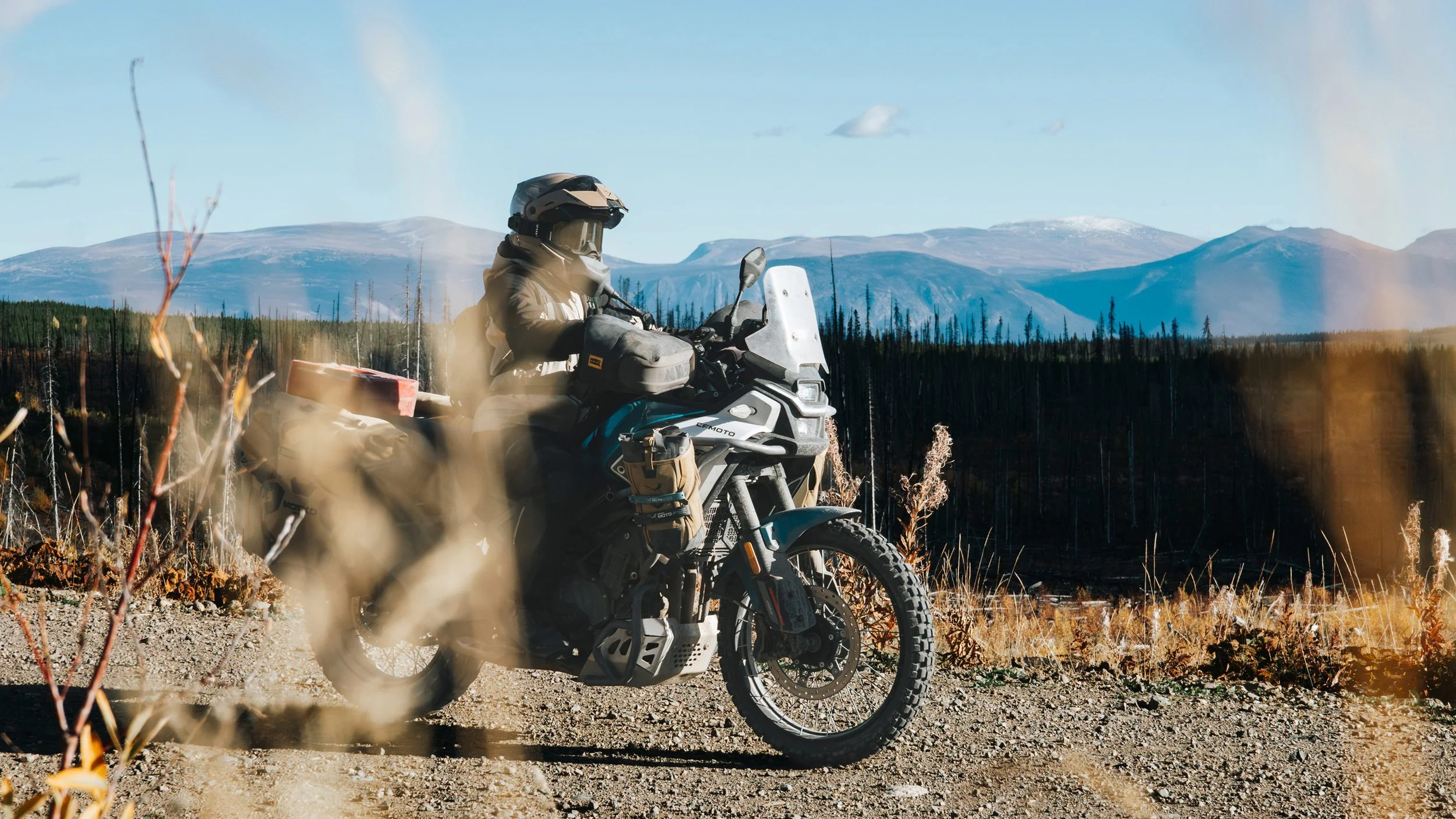 Golnoosh Namazi. Northern BC place-based storyteller & adventure rider on the Shelford Forest Service Road.