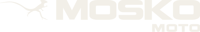 Logo of Mosko Moto featuring a stylized lizard and the brand name in bold letters.