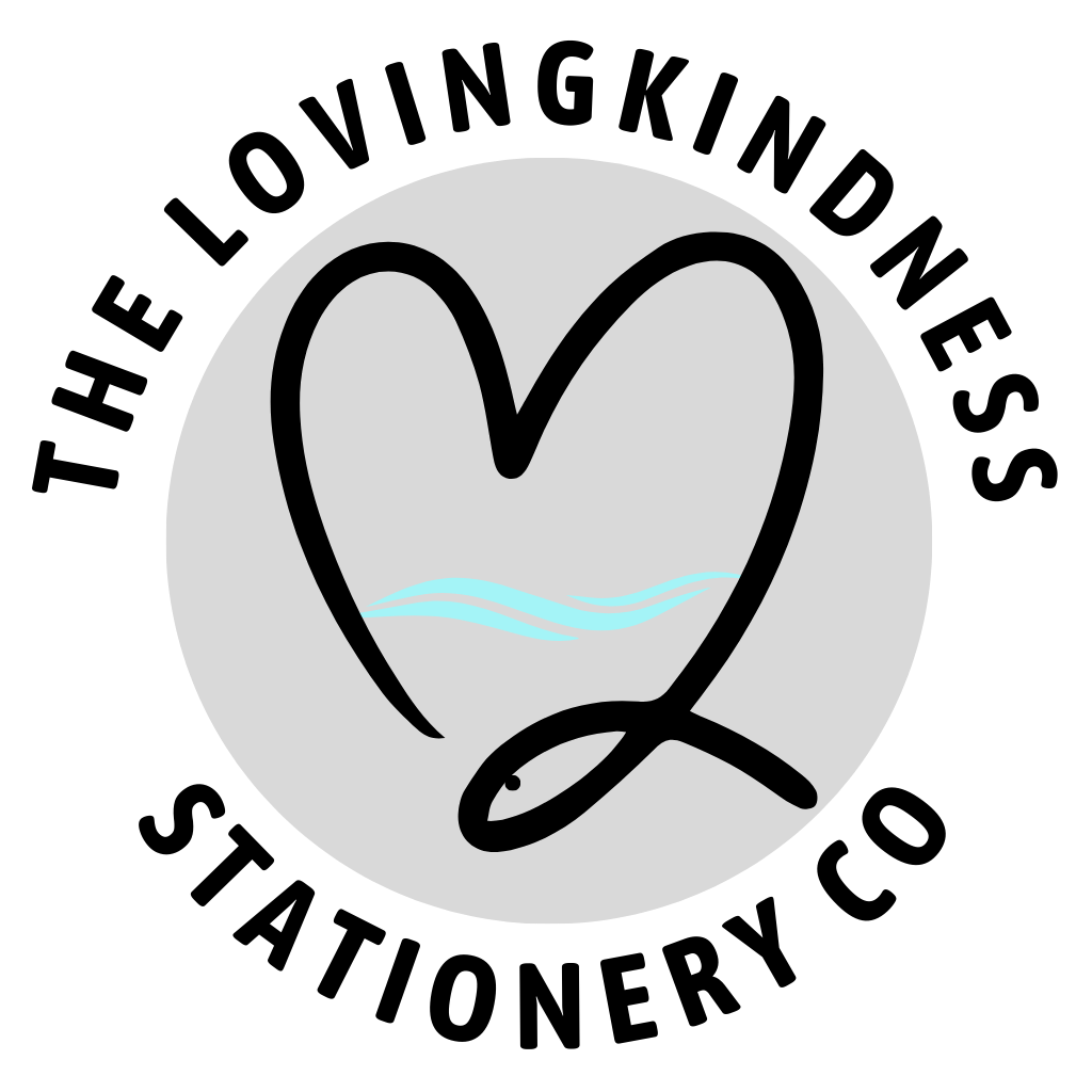 Stylized drawing of a heart and a fish within a circle, with a water ripple effect.