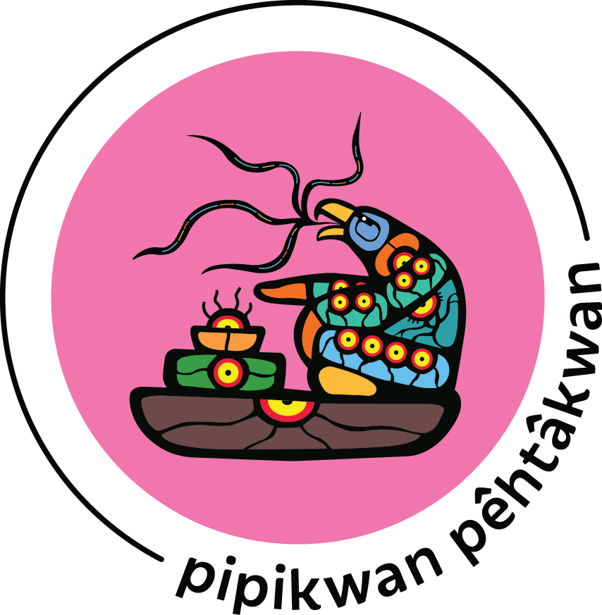 Colorful illustration of an eagle and smudge bowl with stylized eyes, set against a pink background.