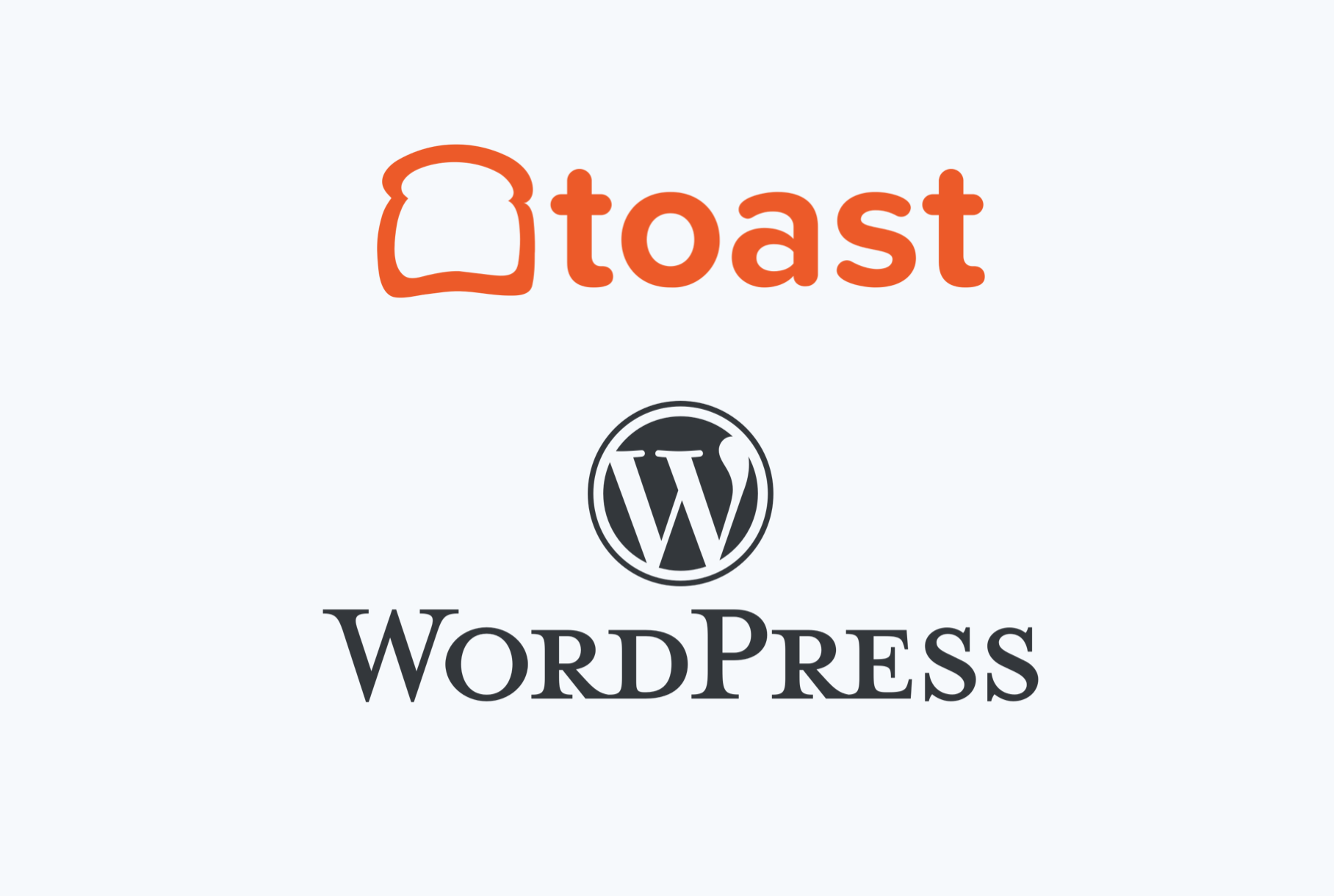 A graphic featuring the word 'toast' in orange above a black-and-white WordPress logo, with "WordPress" written underneath. Robert Ranfranz branding, design and ecommerce.
