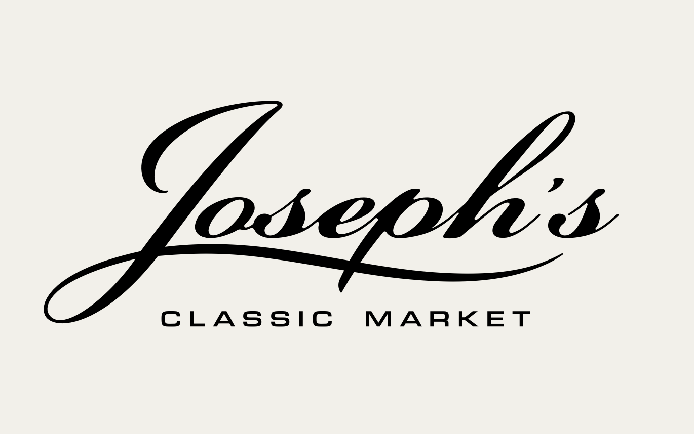 Joseph's Classic Market logo in black cursive and uppercase font on a light background.
