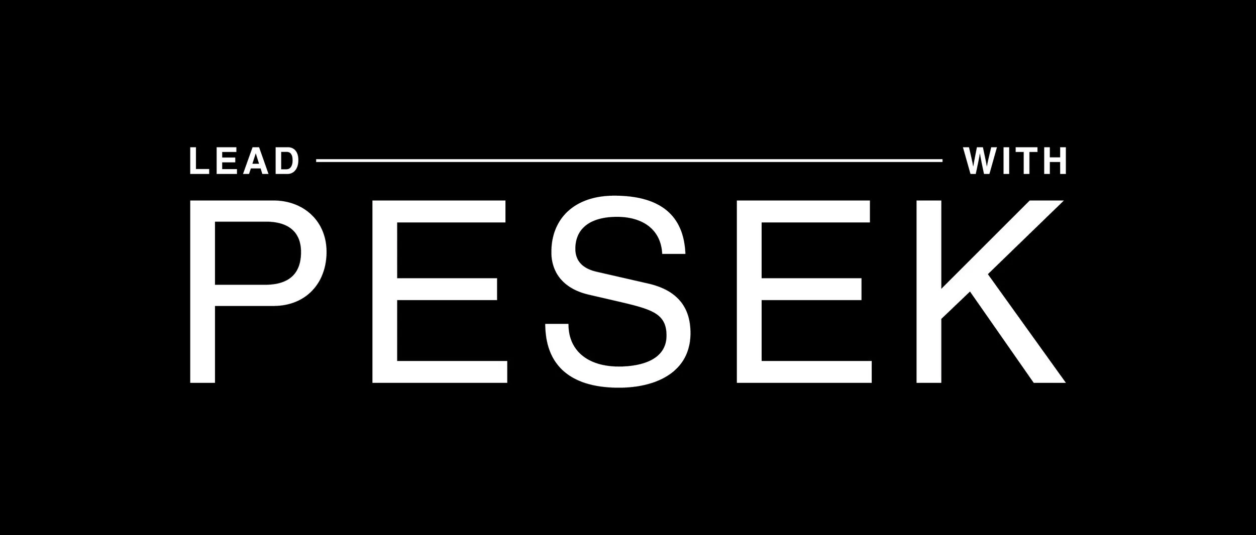 Black background with white text that says "Lead with PSEEK".