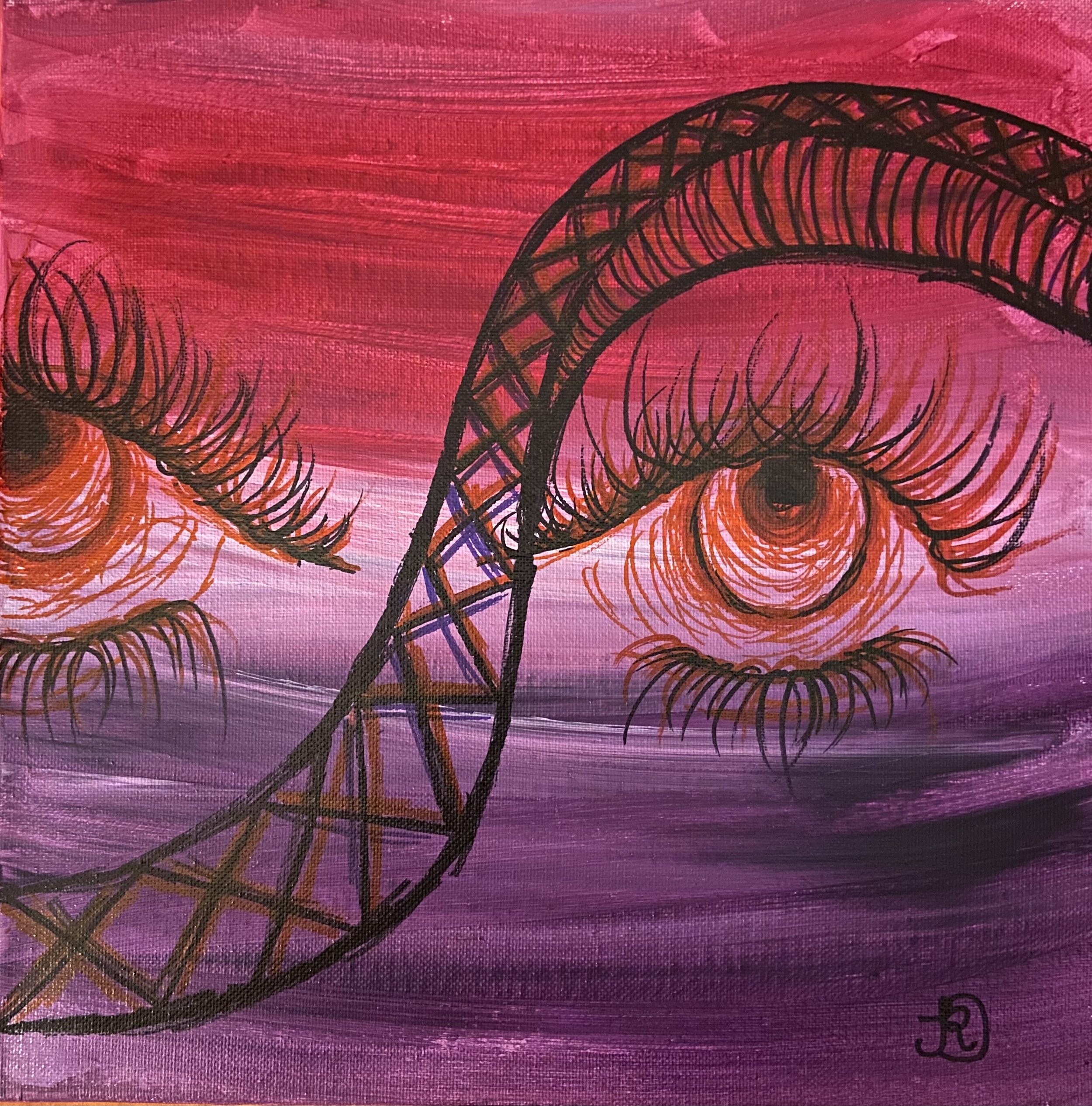 Snake Eyes 
20
Acrylic and Sharpie on Canvas 
12in x 12in 
