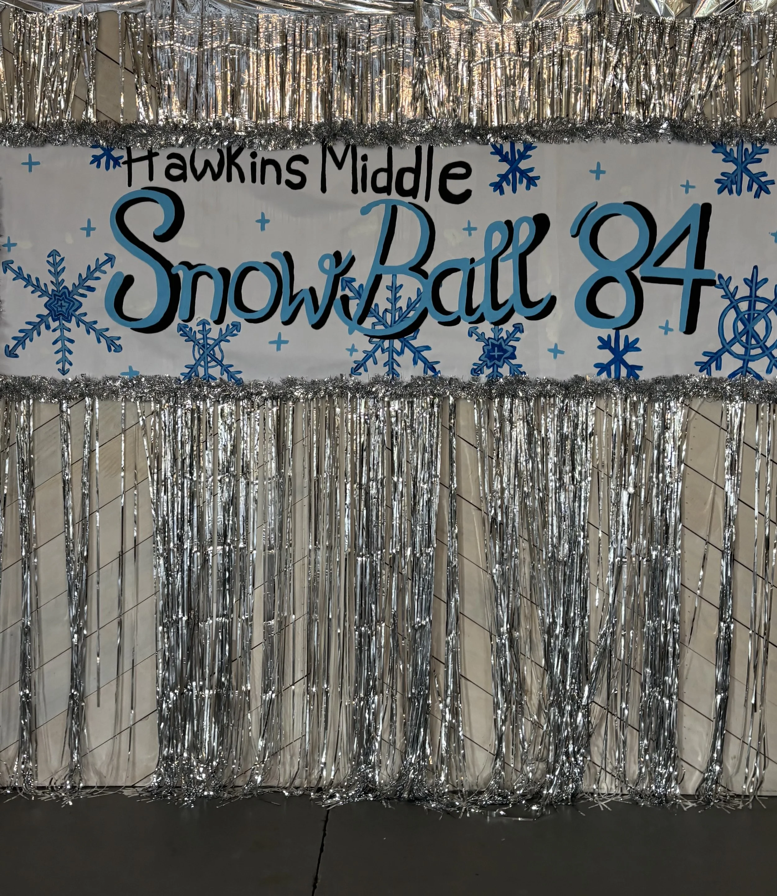 Stranger Thing "Snow Ball" banner 
2026 
Acrylic on paper 