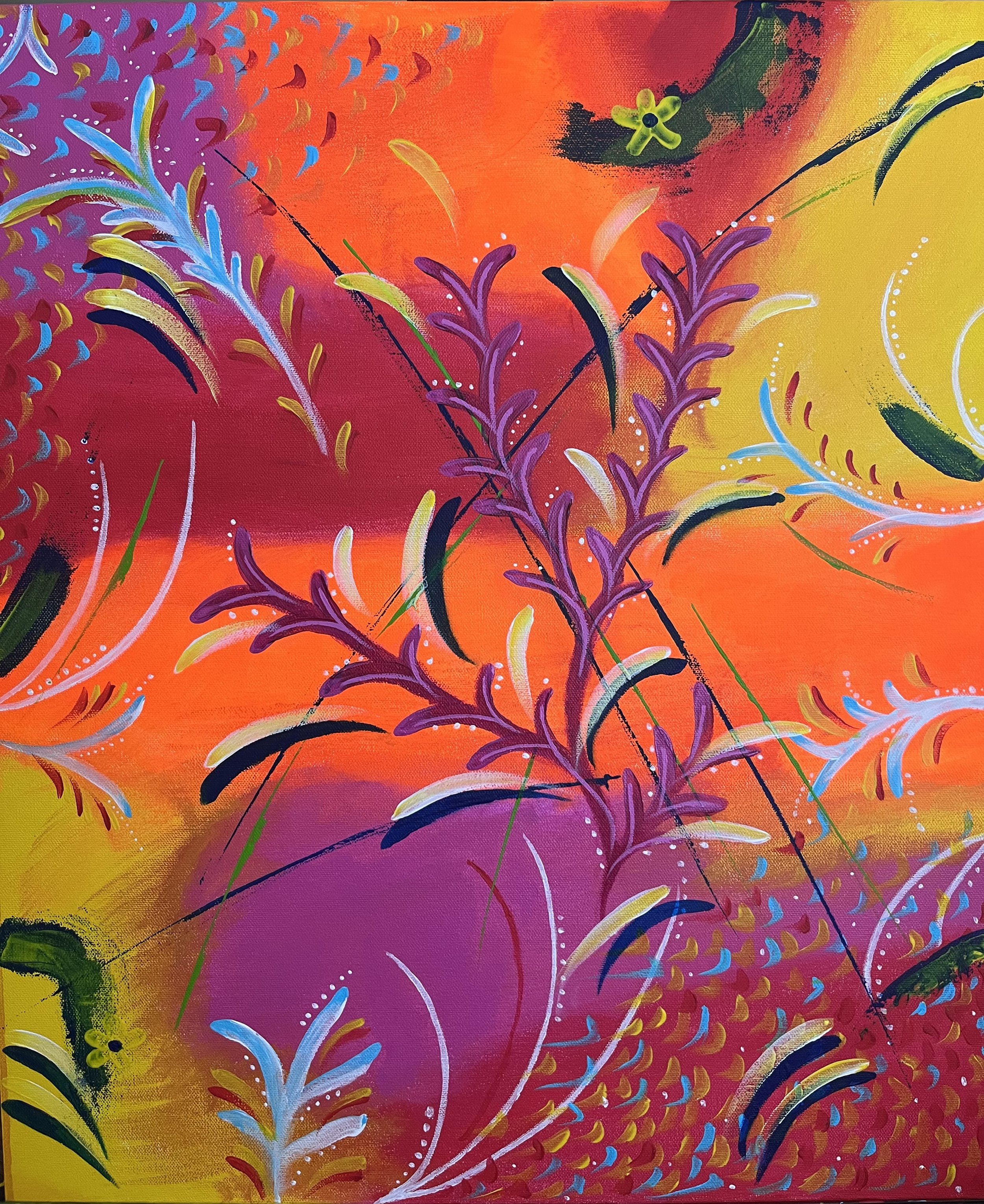 Breaking the silence 
(Live Painting)
2024
Acrylic on canvas 
20in x 24in