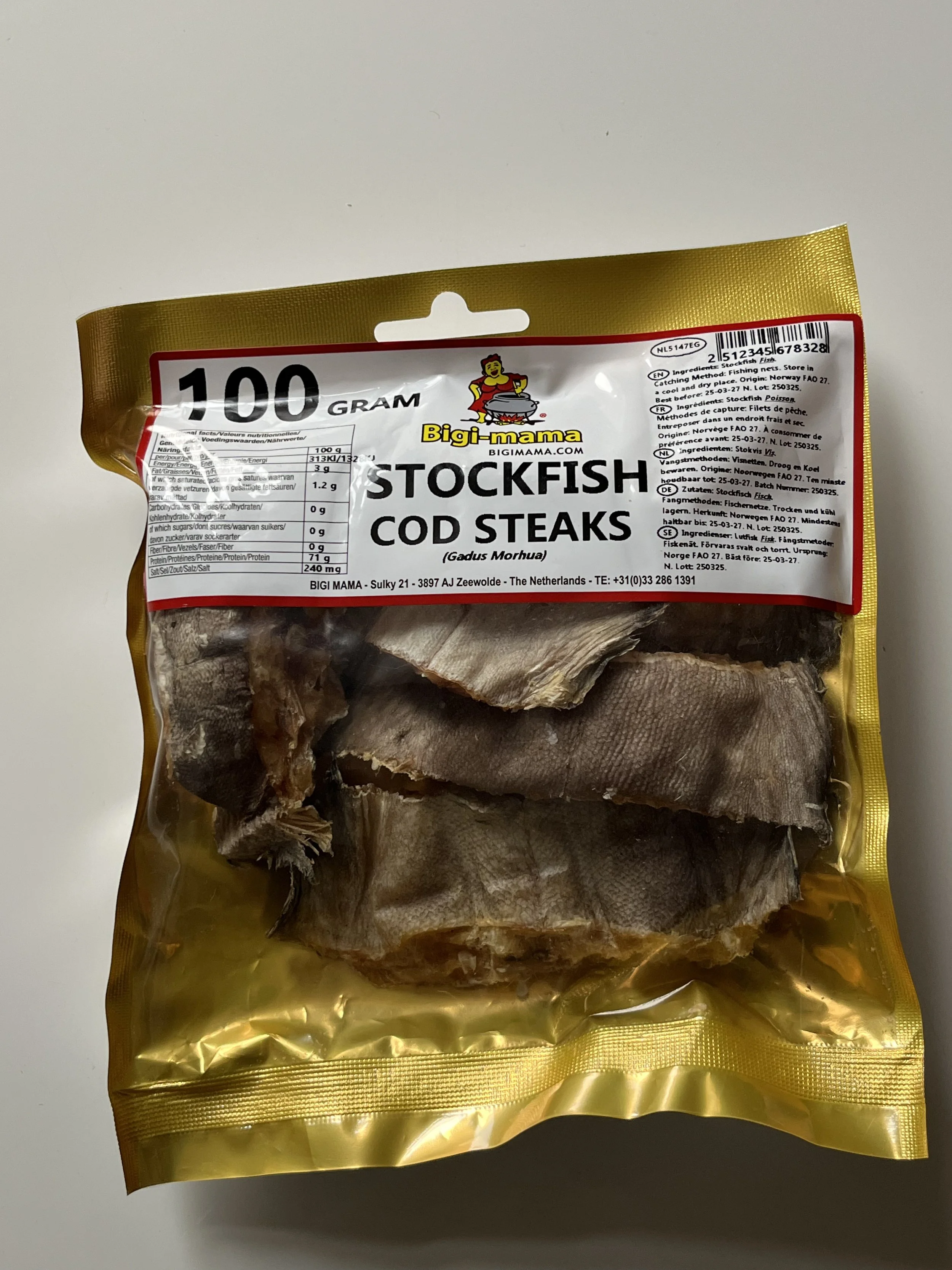 Stockfish Cod Steaks (Okporoko)—100g