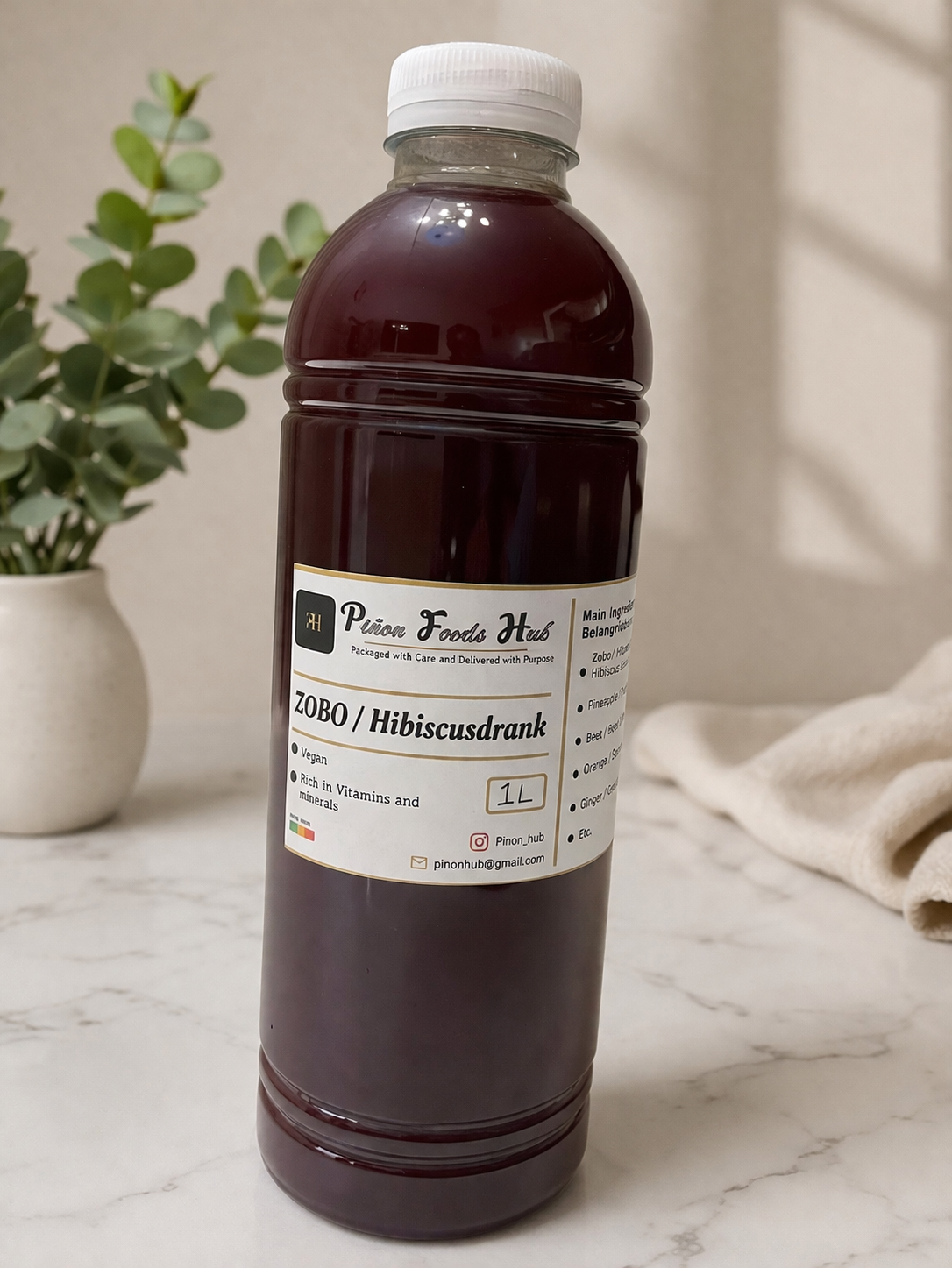 Zobo Drink (Hibiscus drink/Hibiscusdrank)—1 Litre