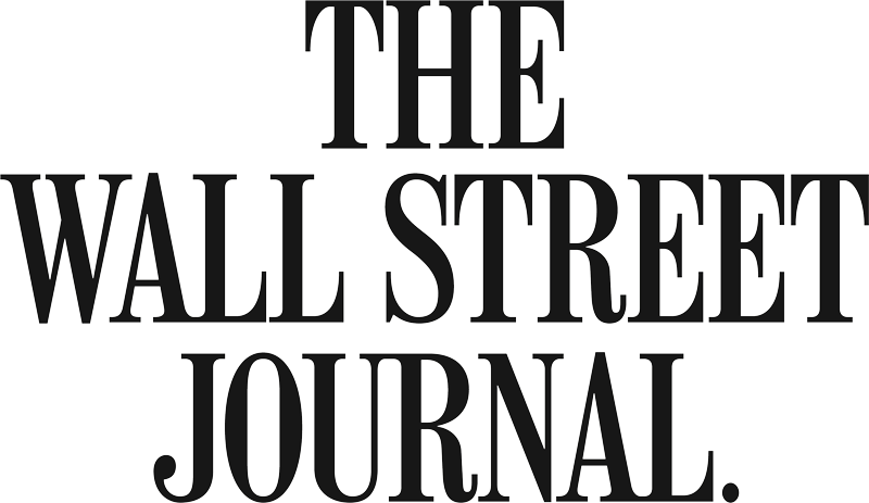 Stylized black and white text reading 'The Wall Street Journal' in large font.
