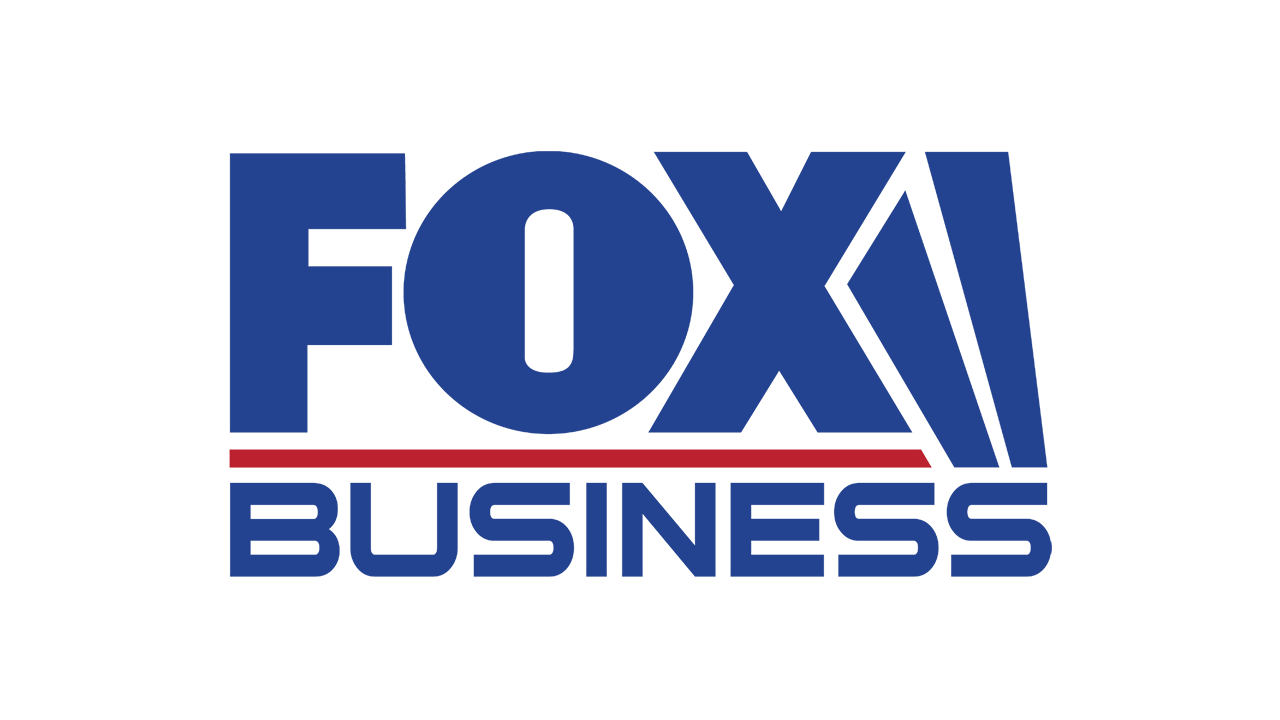 FOX Business logo with blue and red text on a black background.
