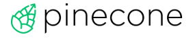 Pinecone logo with a stylized pinecone and the word 'pinecone' beneath it.