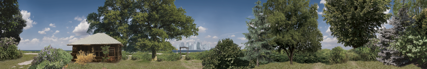 Wolf's Backyard Day Backdrop, Brilliant Minds S1