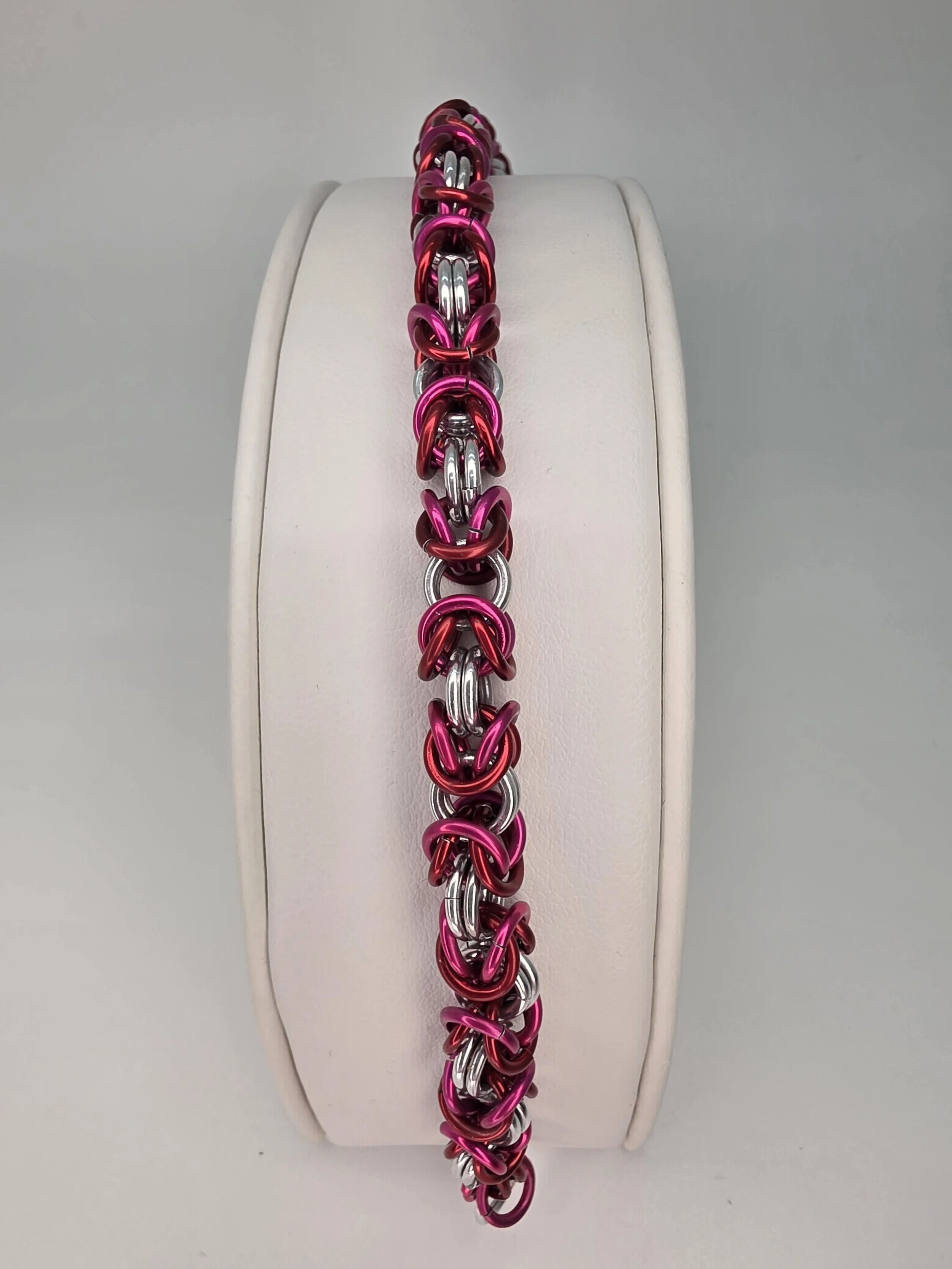 Electric Blush Chainmail Bracelet