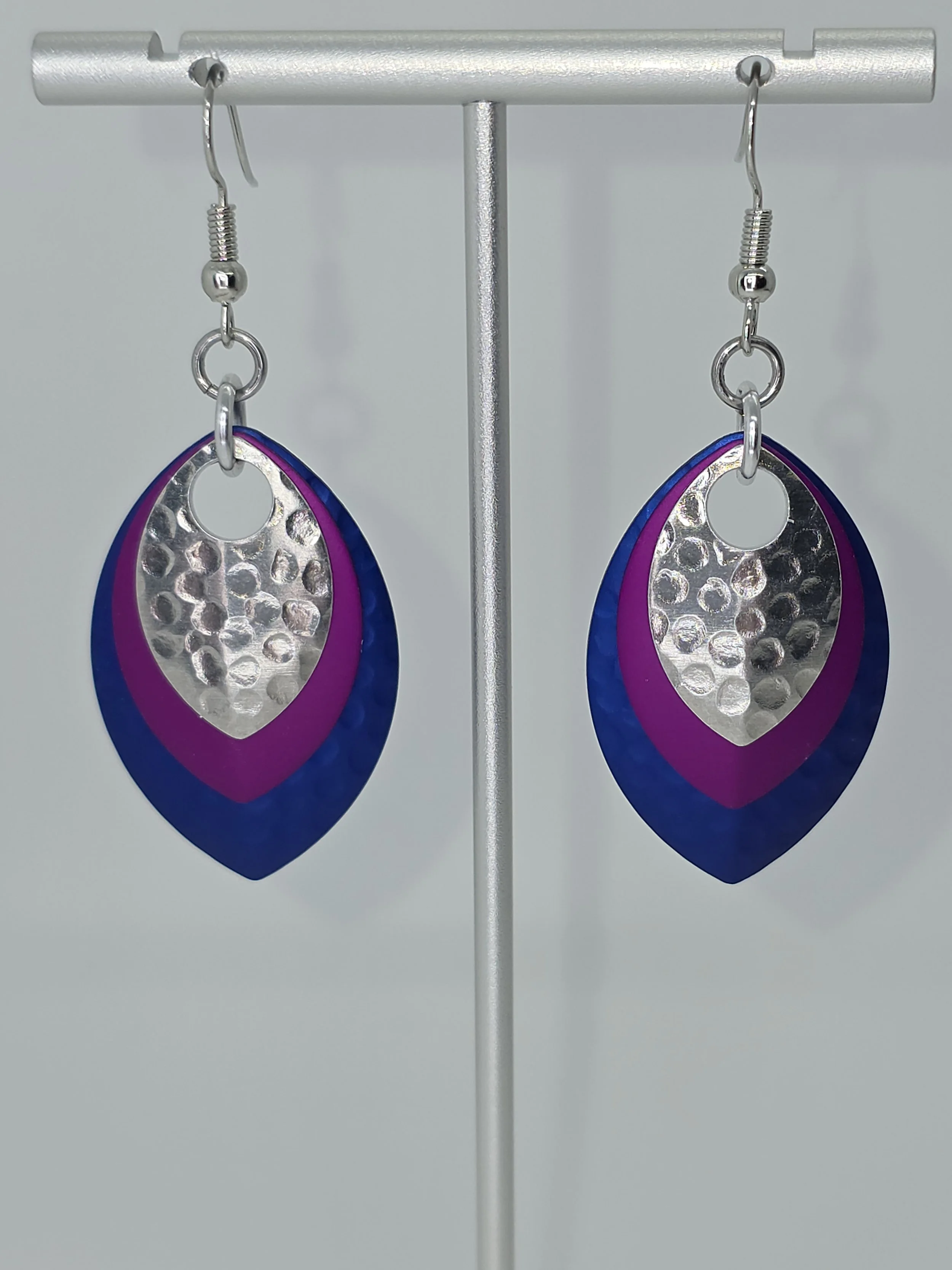Azure Orchid Scales Dragon Scale Earrings,