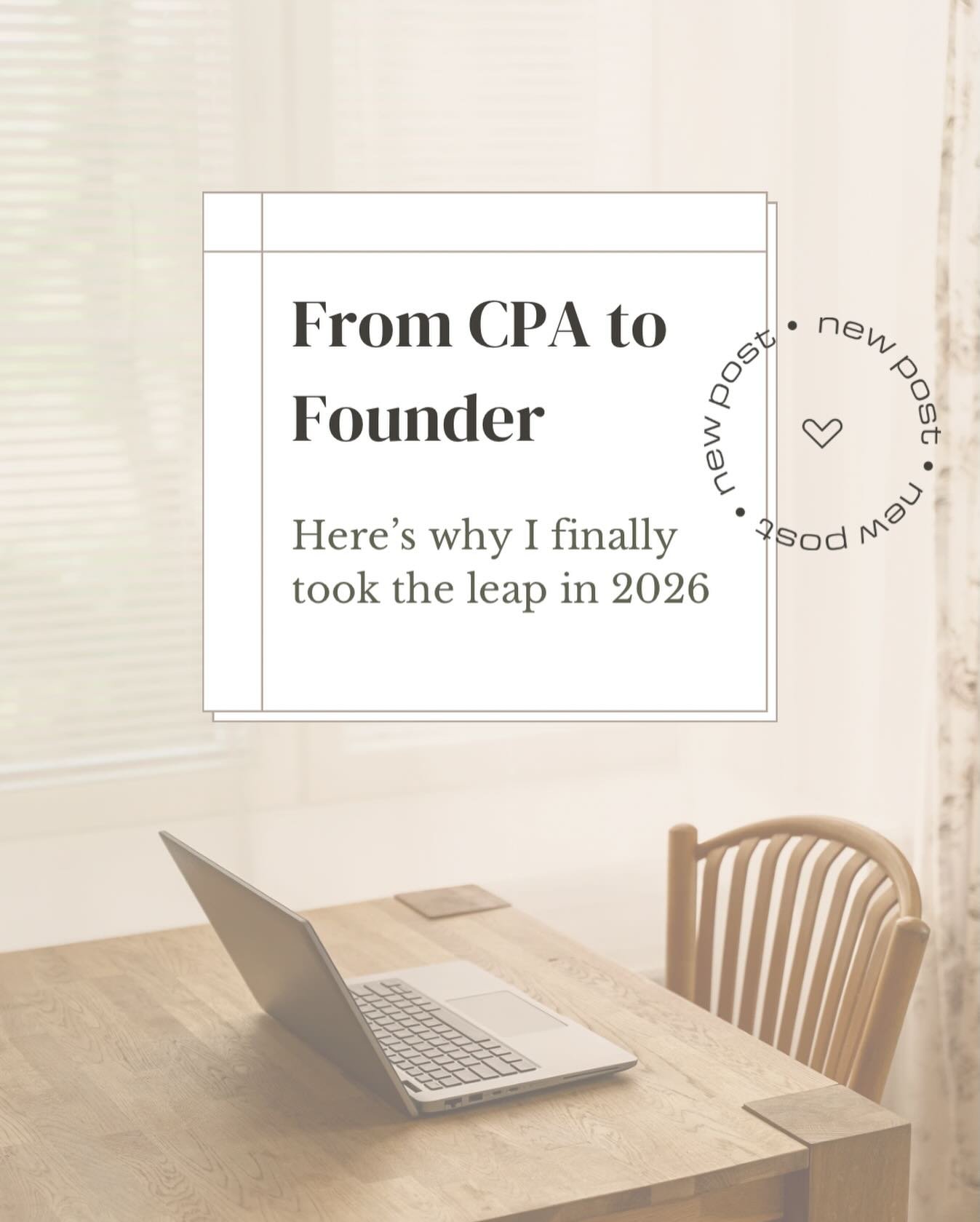 At the start of 2026, I couldn&rsquo;t shake an idea.

I&rsquo;ve always wanted to build something of my own, but for years, fear kept me comfortable.

After:
&bull; 6 tax seasons
&bull; Earning my CPA
&bull; Managing payroll, bookkeeping, and hundre