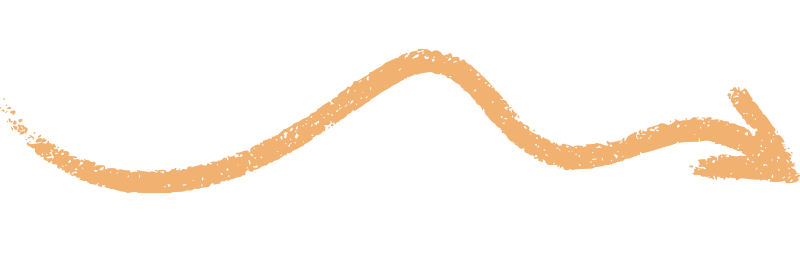 An arrow drawn with a textured, peach-colored style pointing to the right.