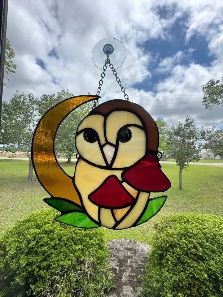 Owl with Crescent Moon