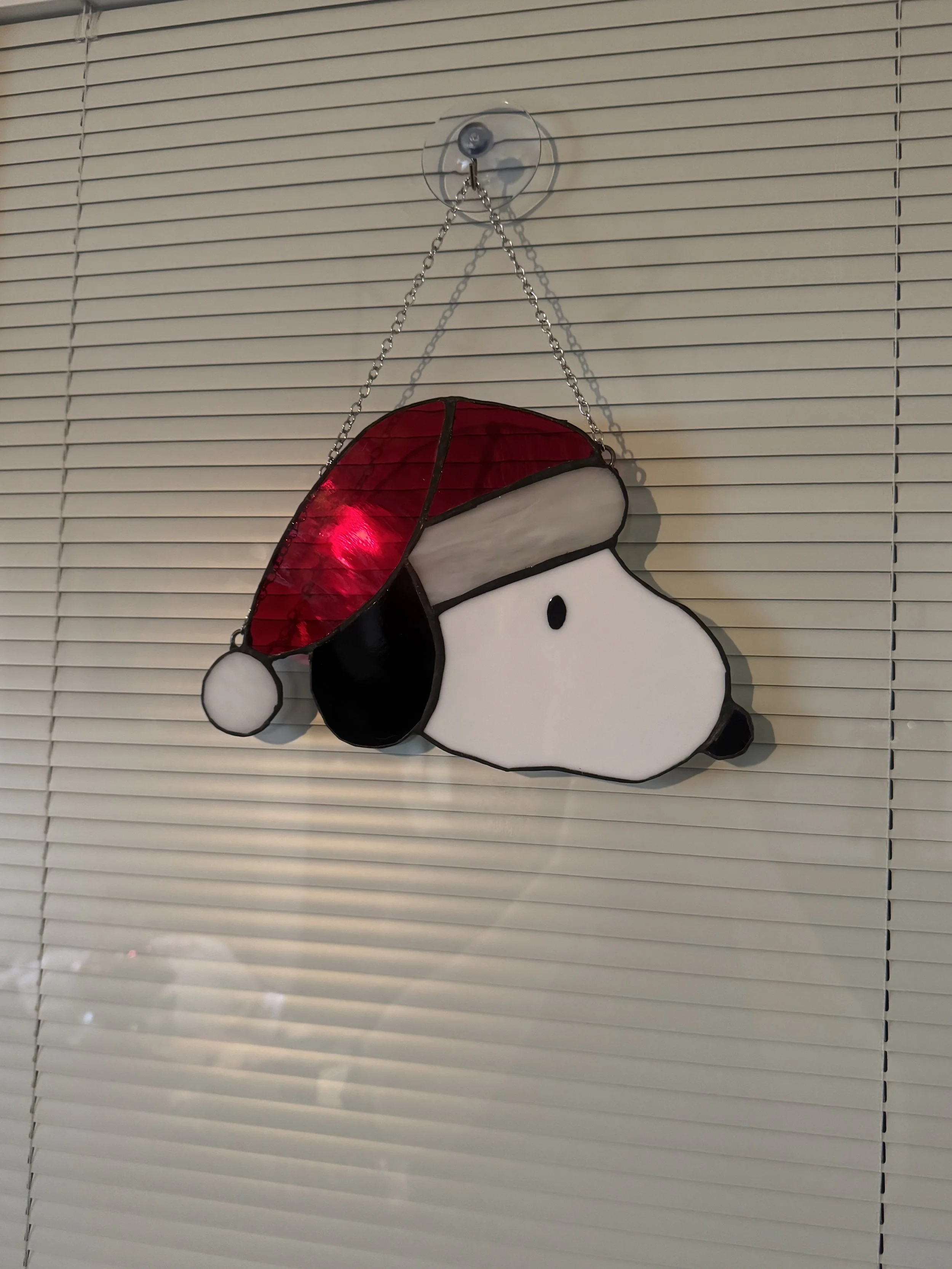Christmas Snoopy Stained Glass Suncatcher