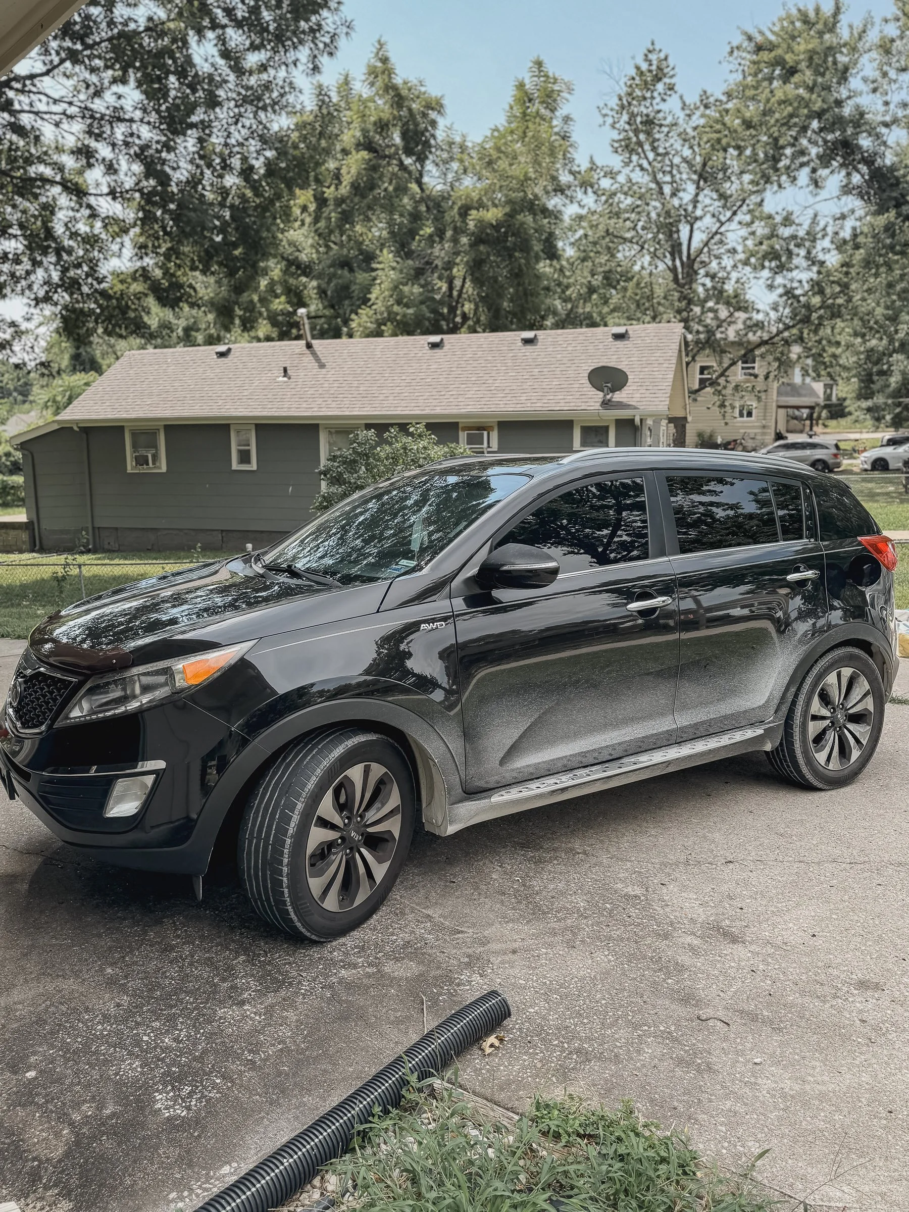 Exterior car detailing before and after