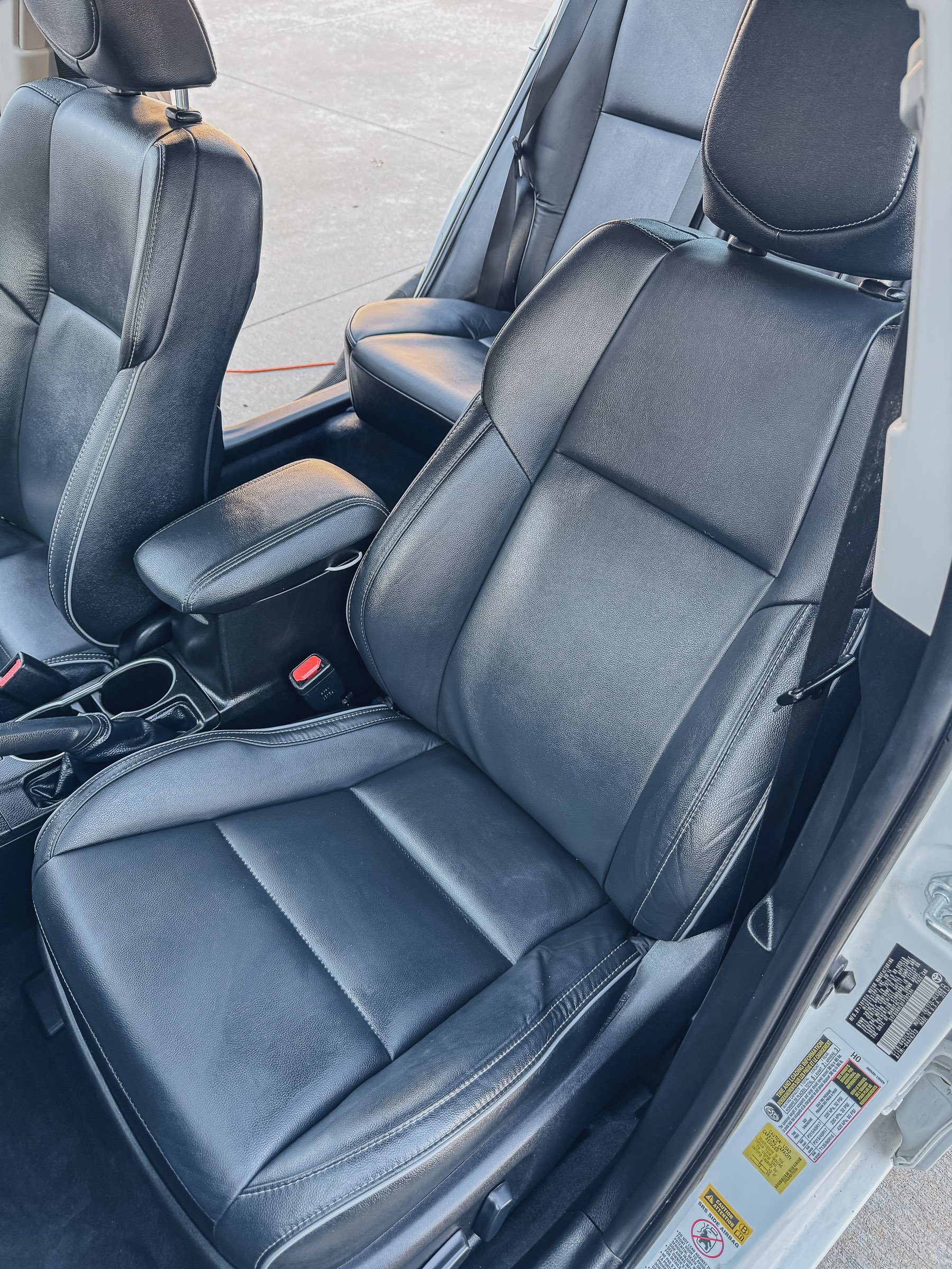 Deep interior car cleaning and stain removal before and after