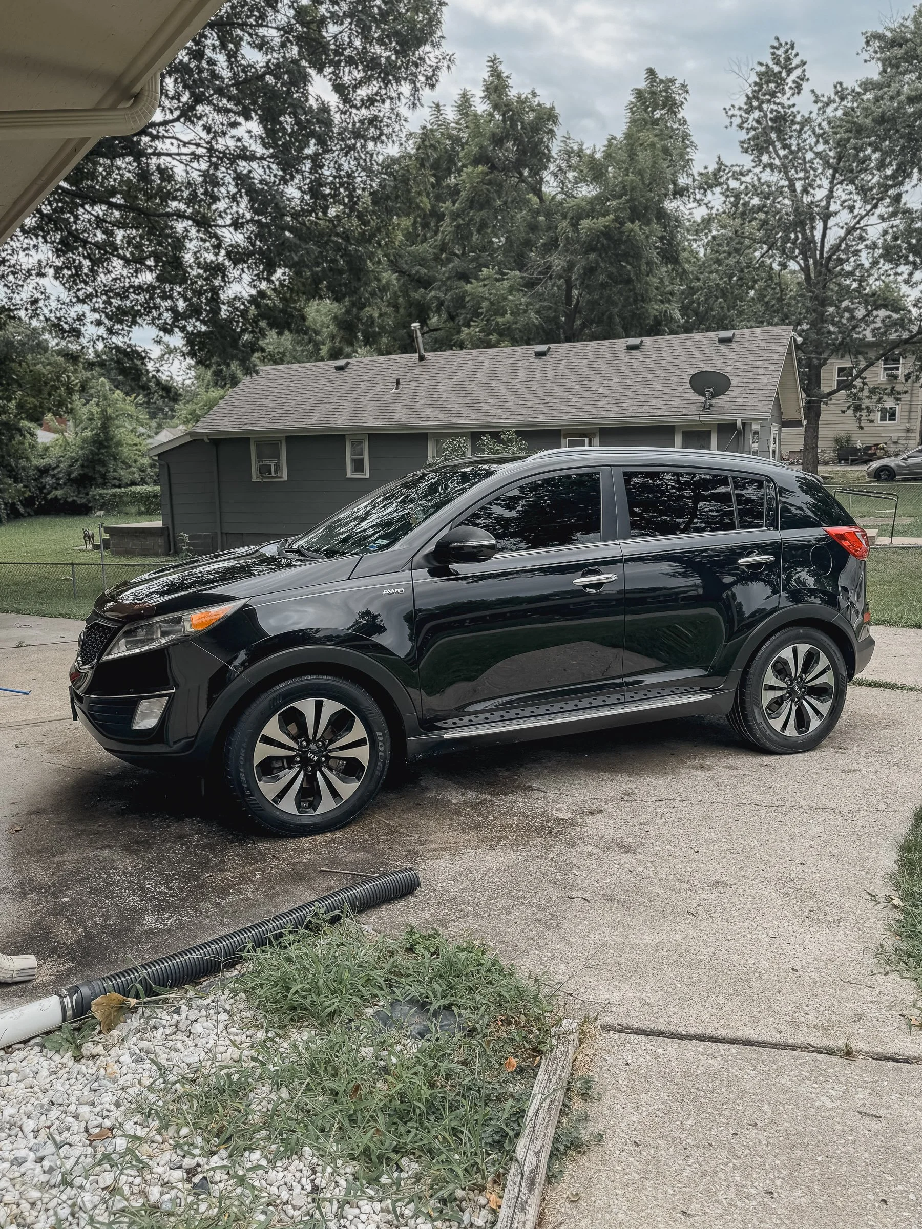 Exterior car detailing before and after