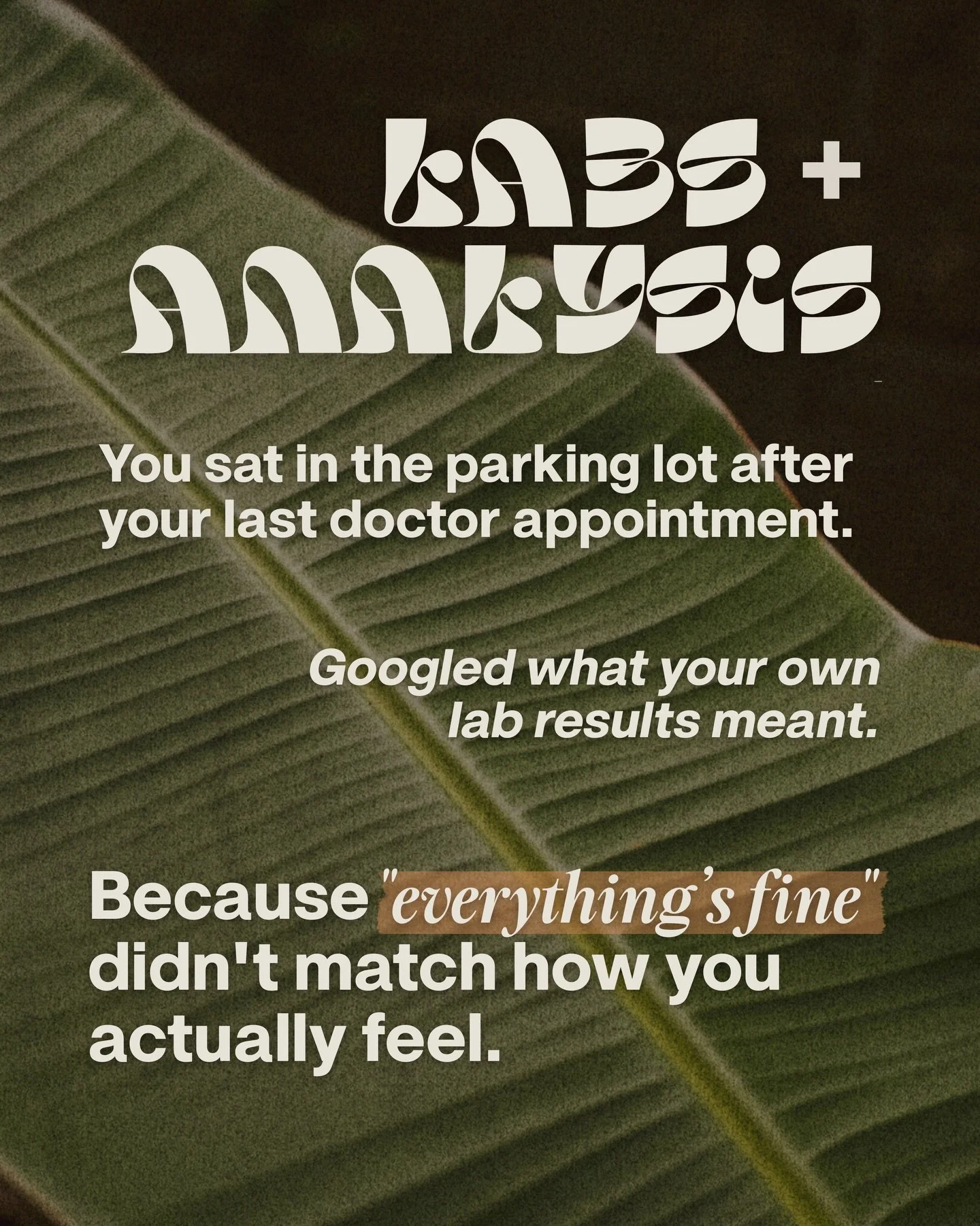 You sat in the car after your doctor&rsquo;s appointment.
Googled your own lab results.

Because nobody took the time to explain them. 
All you got was the good old &ldquo;everything&rsquo;s fine&rdquo; 

I know that feeling. 
The confusion, the self