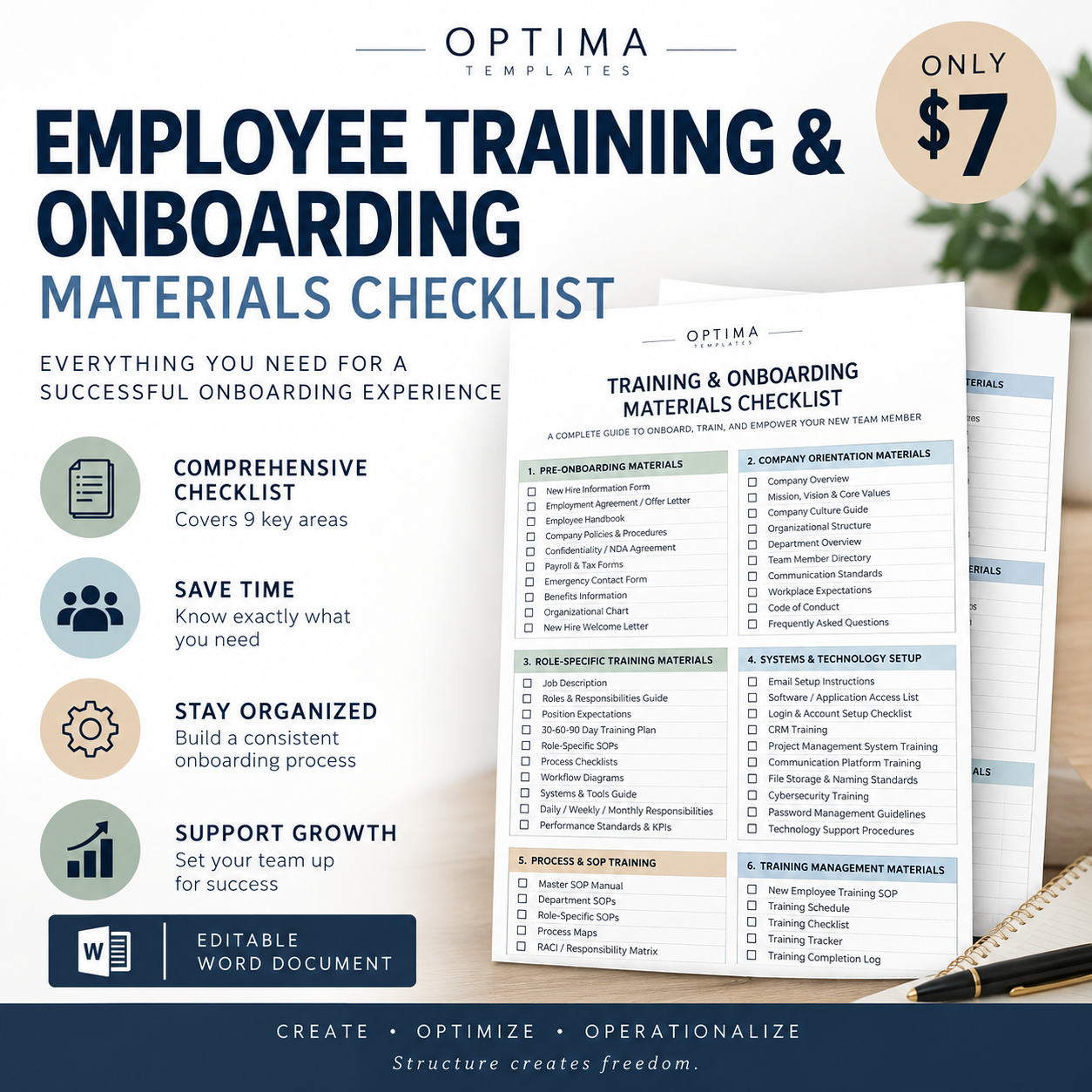 Employee Training & Onboarding Materials Checklist