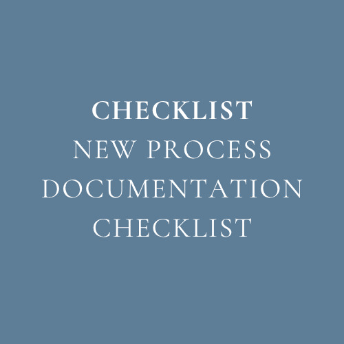 New Process SOP Checklist