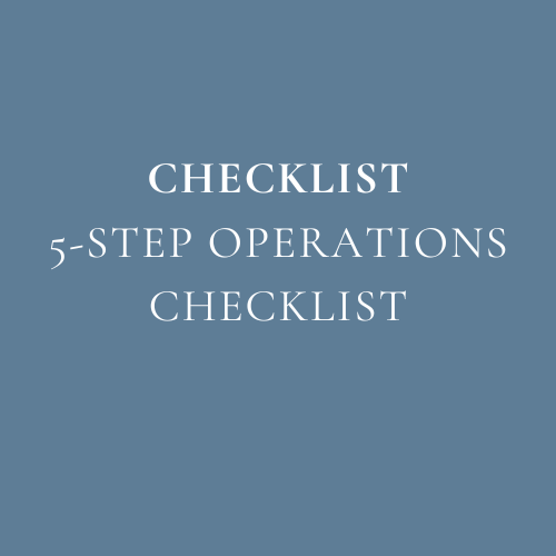 Operations Checklist