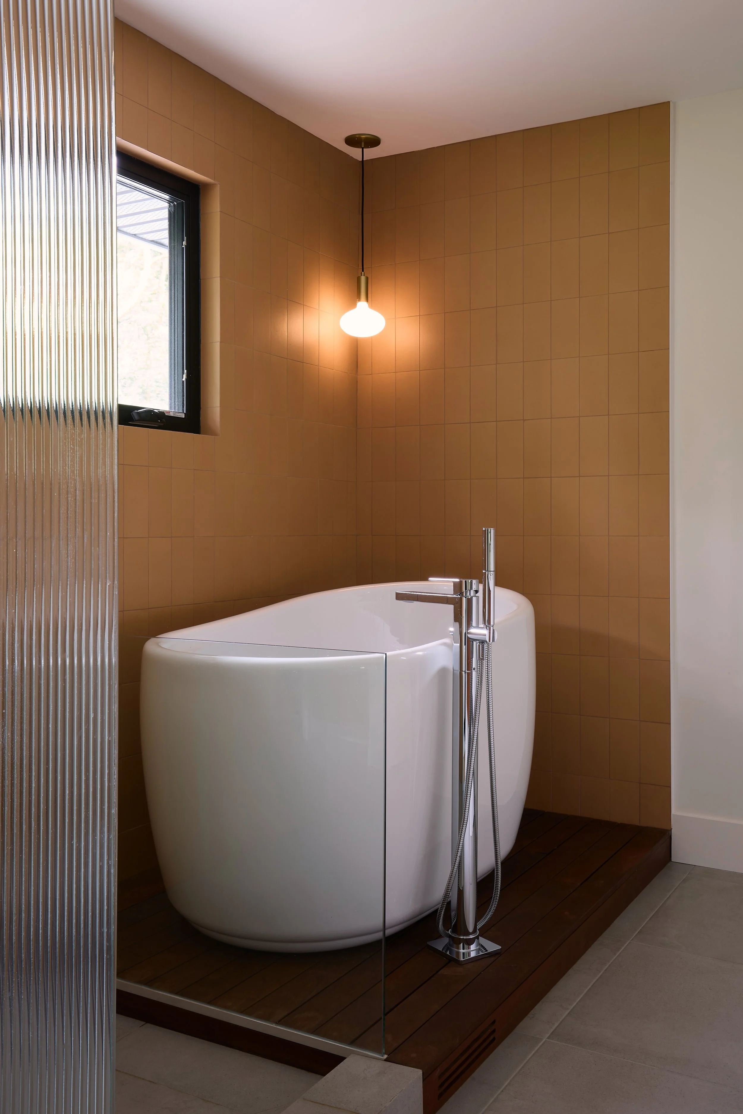 Winnipeg residential washroom tub by Canvas Design Studio