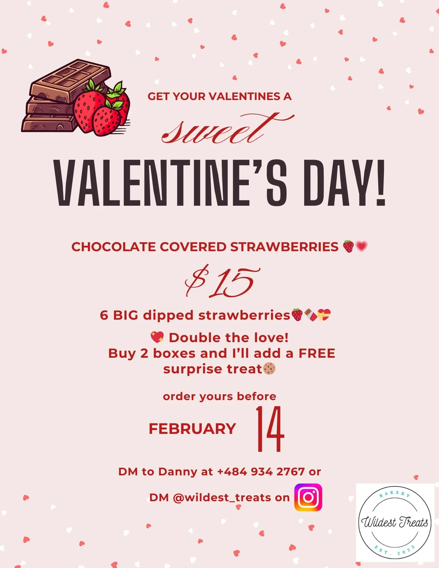 Strawberries + chocolate = always a yes 🍓🍫

✨ 6 chocolate covered strawberries
💗 Pink box
💵 $15

🎁 Bonus!
Order 2 boxes and I&rsquo;ll include FREE surprise treat🤫🍪

📩 DM to order
Limited quantities available!
🚚Delivery all Lehigh Valley and